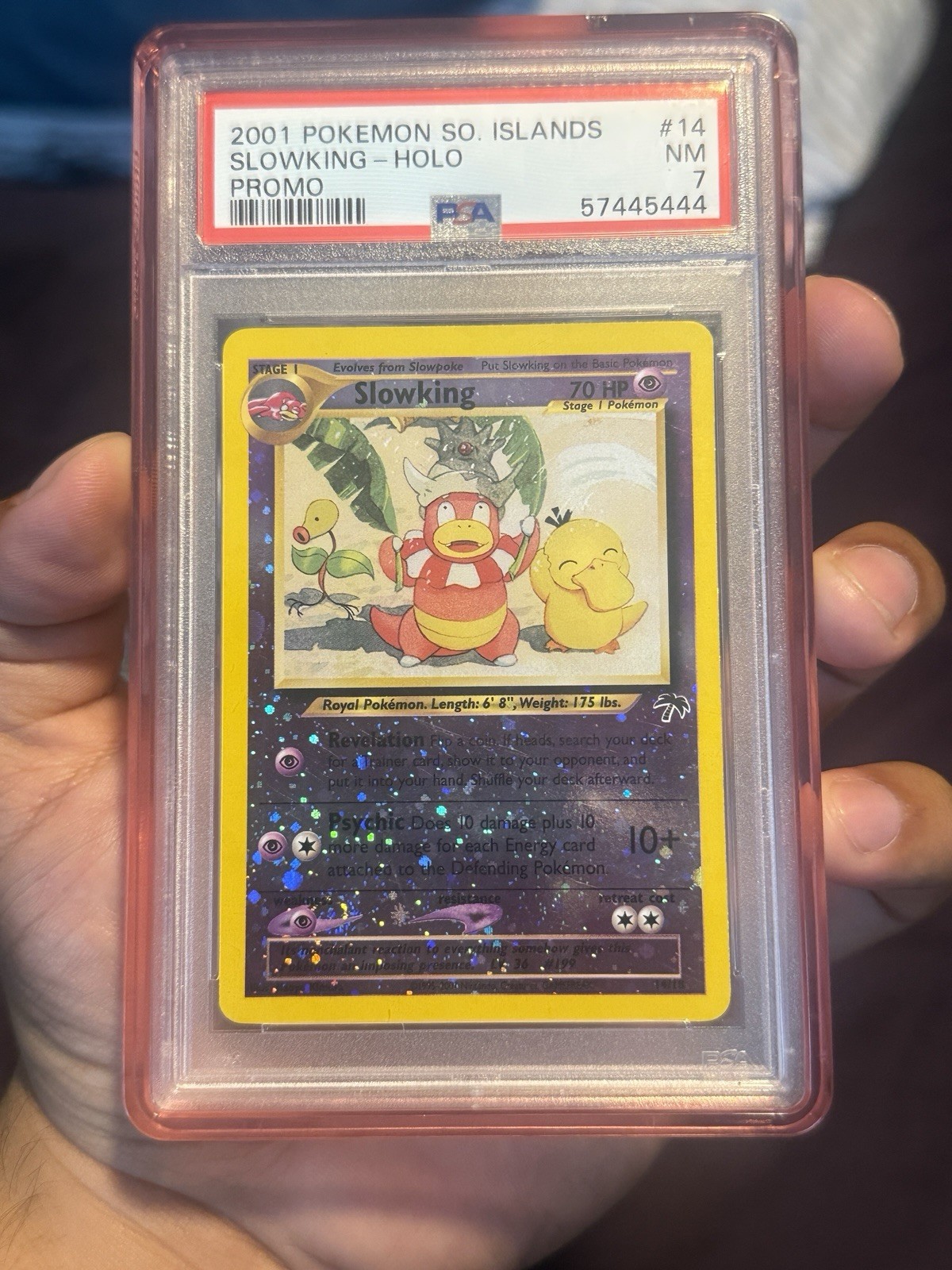 Pokémon 2001 Southern Islands Slowking #14 Holo Promo PSA 7 galaxy swirl🌀