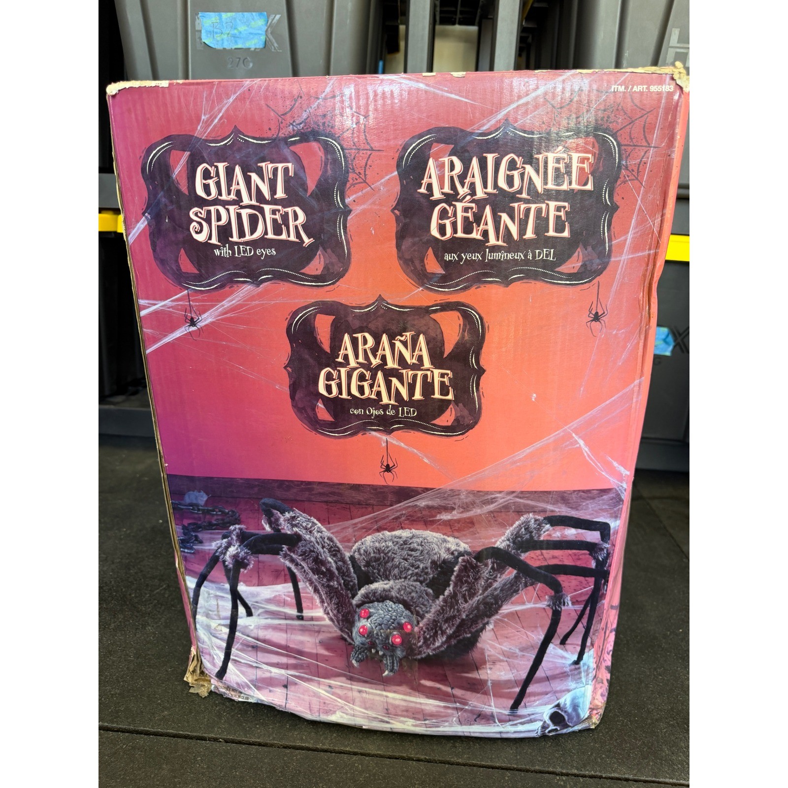 Giant 4.5ft Halloween Spider Decor Prop LED Light Up Eyes 2015 Rare Huge Costco