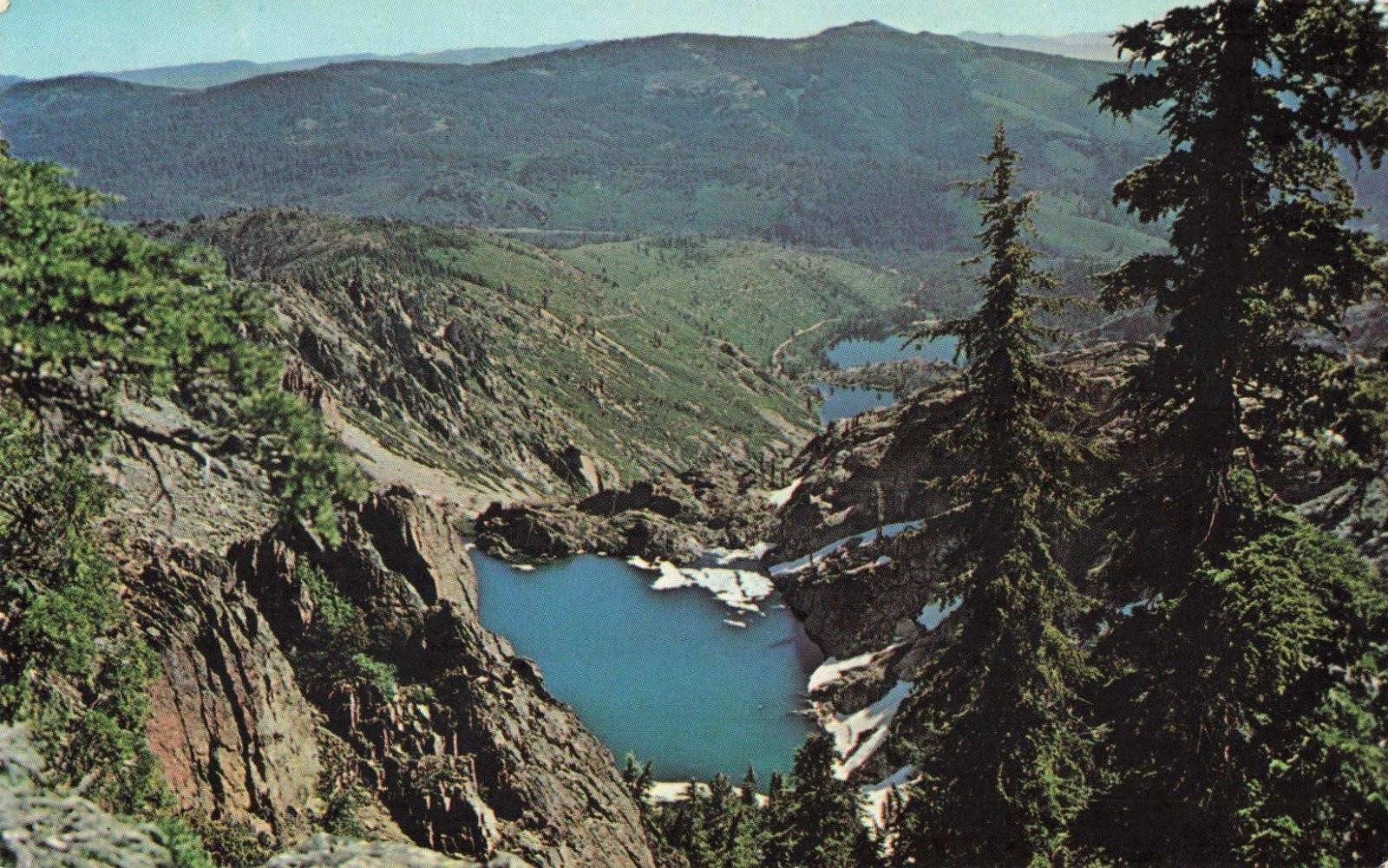 Sierra Buttes Lookout CA Young America, Upper & Lower Sardine Lakes Vtg Postcard Sierra Buttes Lookout CA Young America, Upper & Lower Sardine Lakes Vtg Postcard
