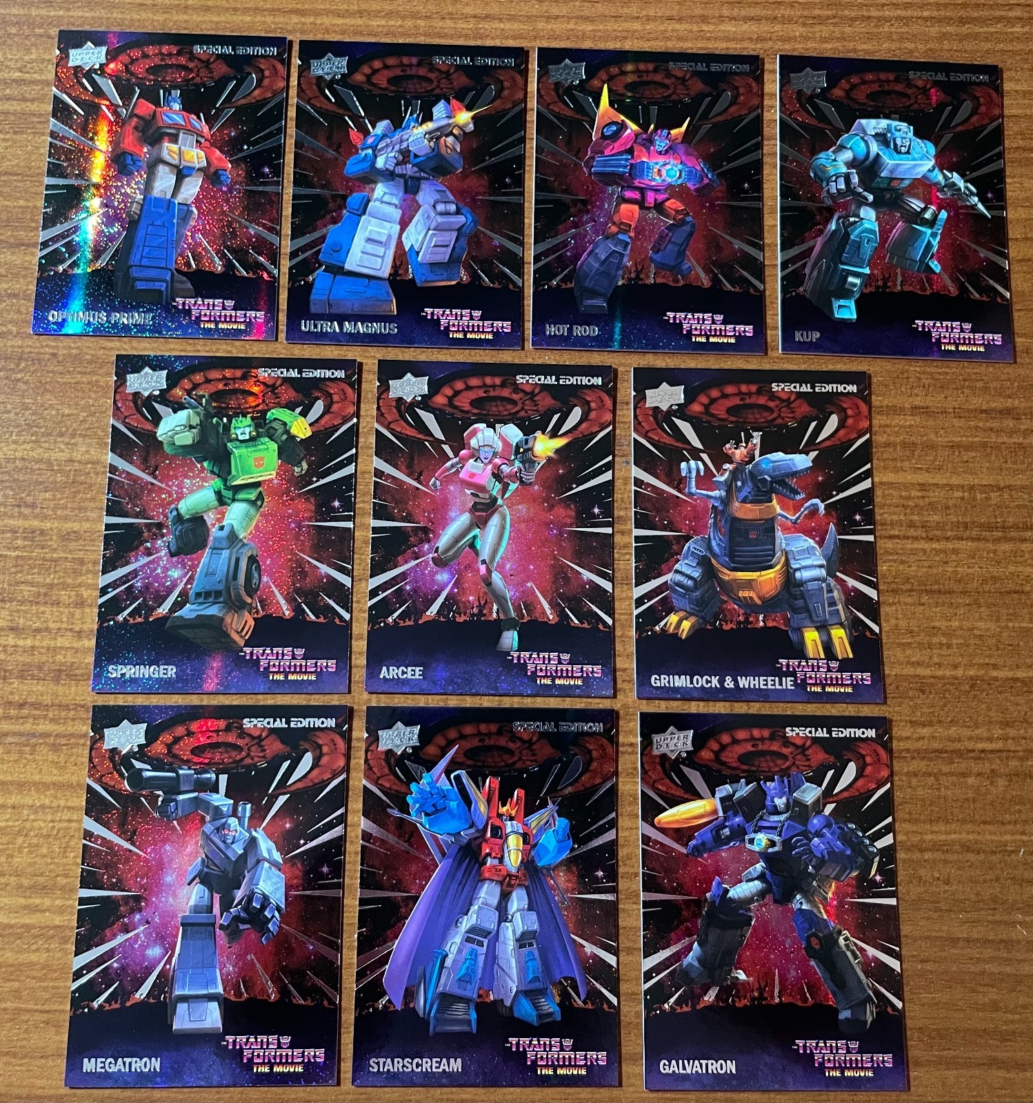 2026 Upper Deck Transformers The Movie 40th Galaxy Parallel COMPLETE SET of 10