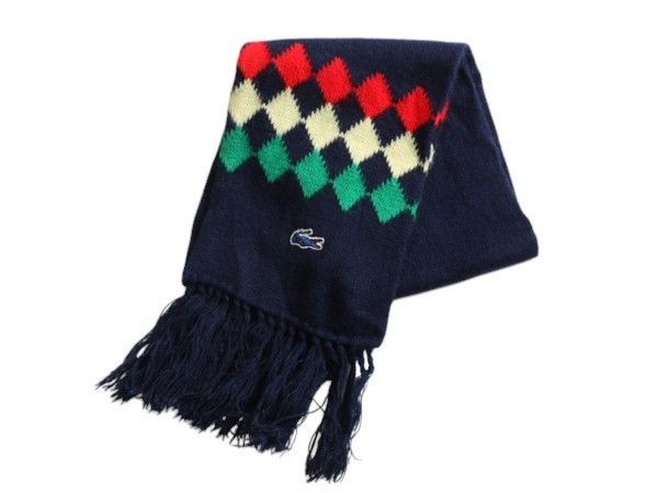 Lacoste 70S Usa Fringed Acrylic Muffler Men\'S Women\'S Vintage Izod Stole Men Rar