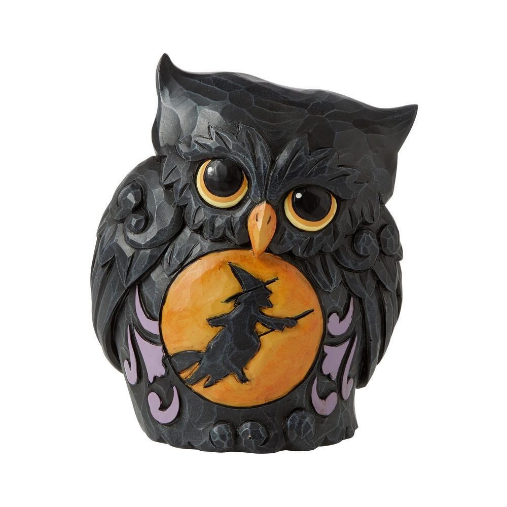 Jim Shore Mini Halloween Owl with Scene 6010675 NEW for 2022 Halloween