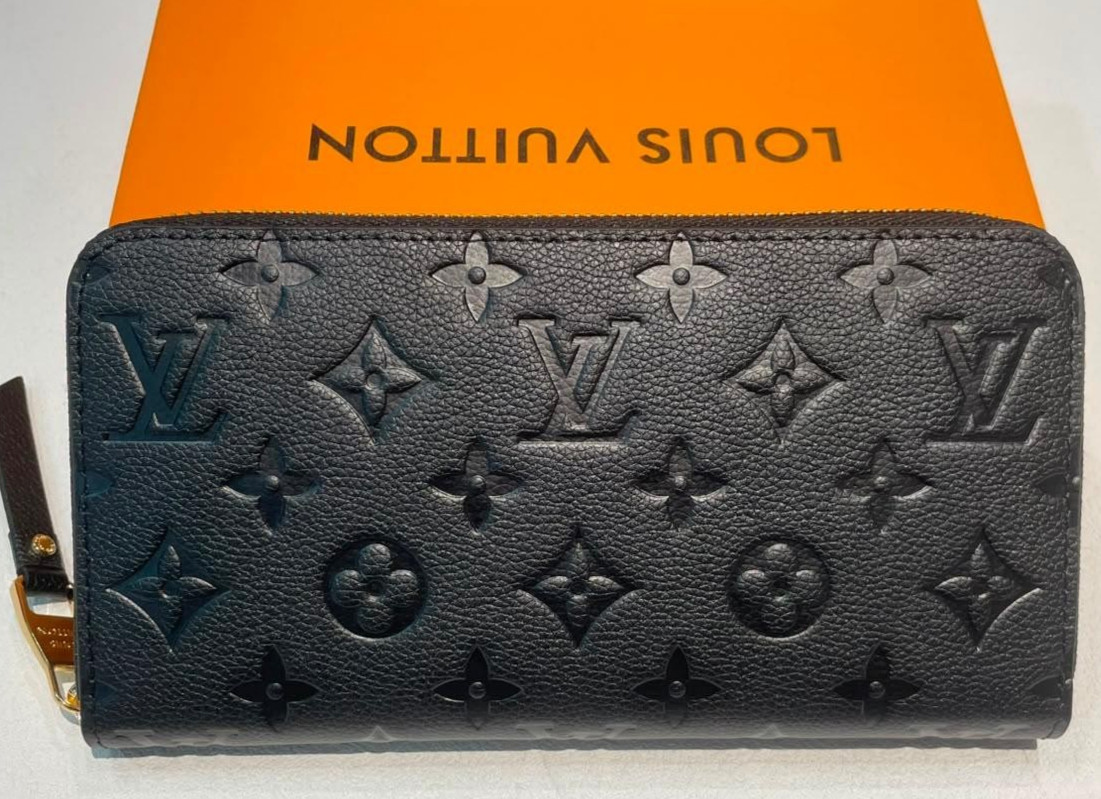 Louis Vuitton Monogram Empreinte Zippy Wallet Noir Black LV M61868 Authentic