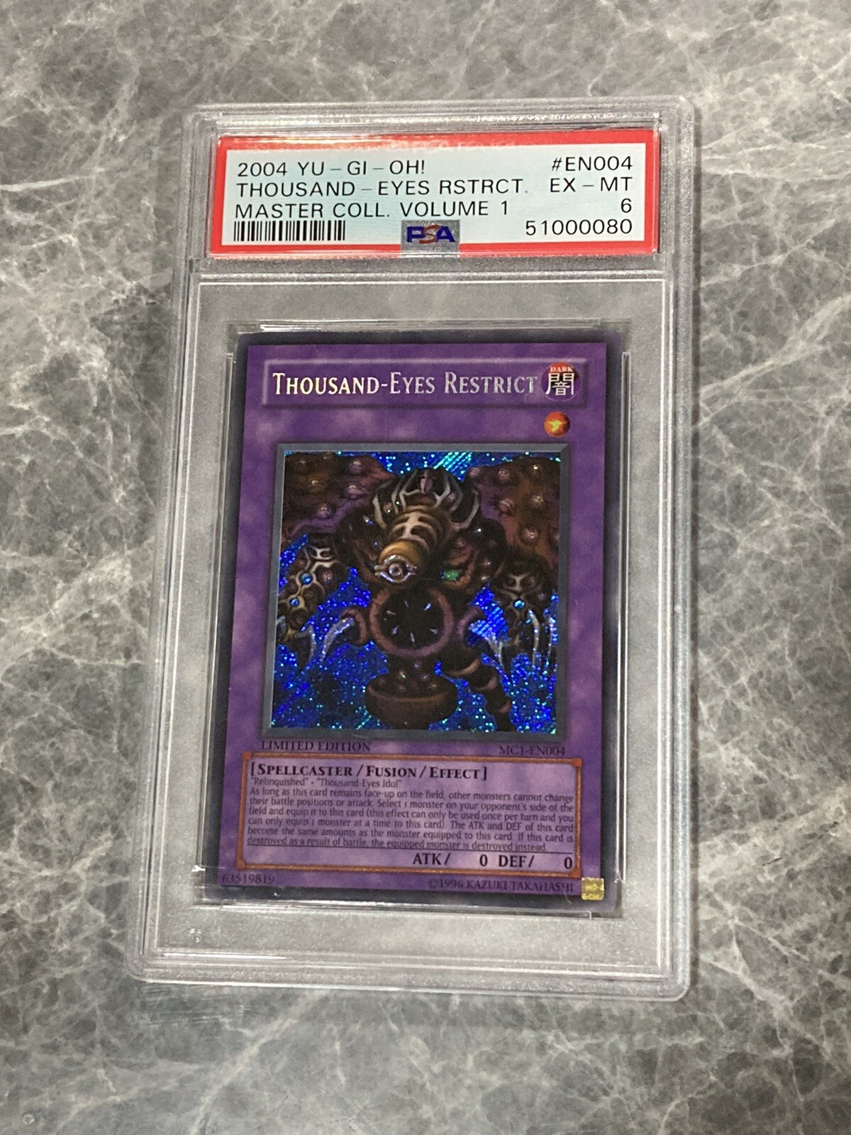 2004 Yu-Gi-Oh Thousand Eyes Restrict Master Collection Volume 1 #EN004 PSA 6