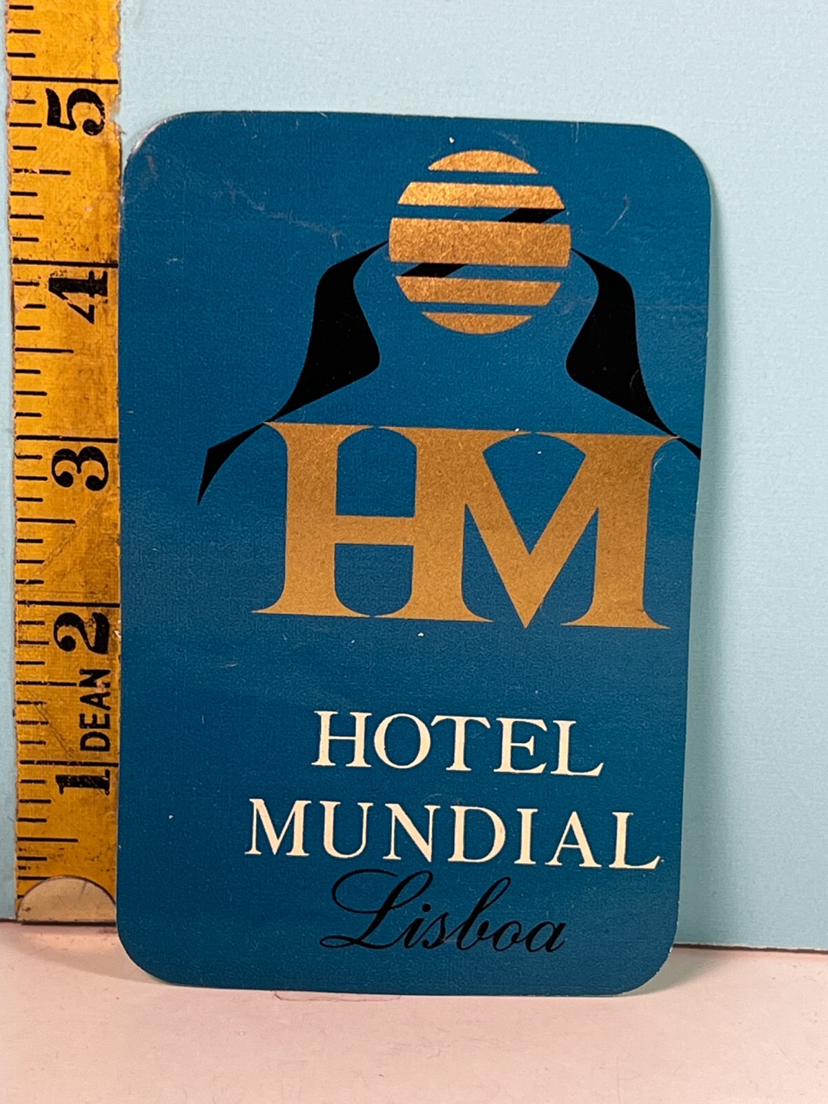 Vintage H & L Hotel Mundial Lisba luggage, label