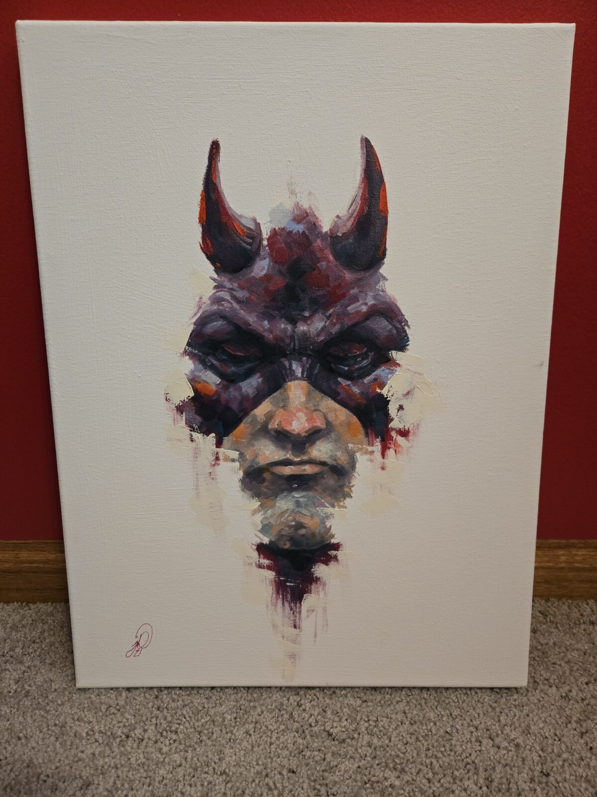 Daredevil By Johnny Desjardins Original Painting On Canvas 12x17