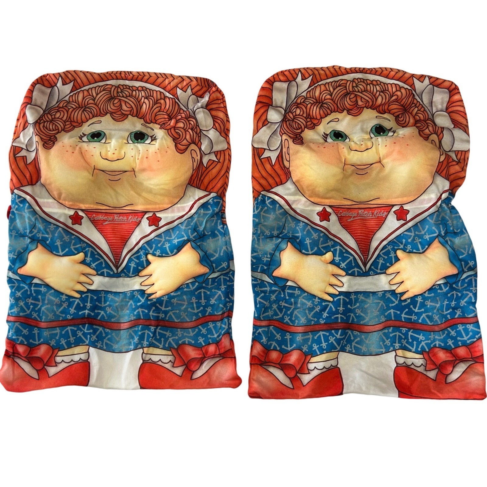 Vintage 1991 Cabbage Patch Kids StuffinPuffs Doll Covers Pillowcases Set of 2