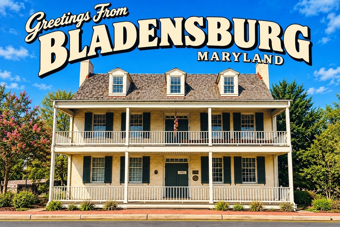Greetings From Bladensburg MARYLAND 4x6 Modern Postcard E465