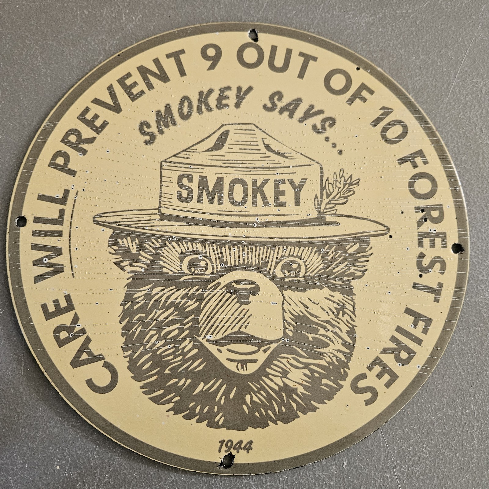 VINTAGE 1944 SMOKEY BEAR SAYS CARE WILL PREVENT 9 OF 10 FIRES 12\