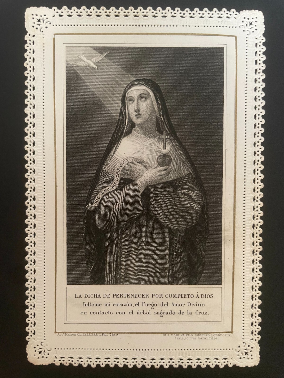 holy card santino merlettato canivet LETAILLE PL. 789 NUN.