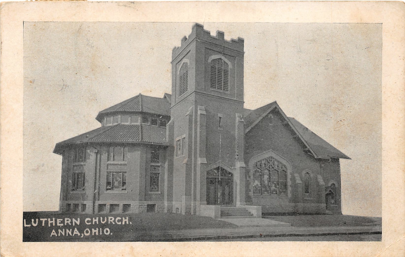 H89/ Anna Ohio Postcard c1910 Lutheran Church Building  105
