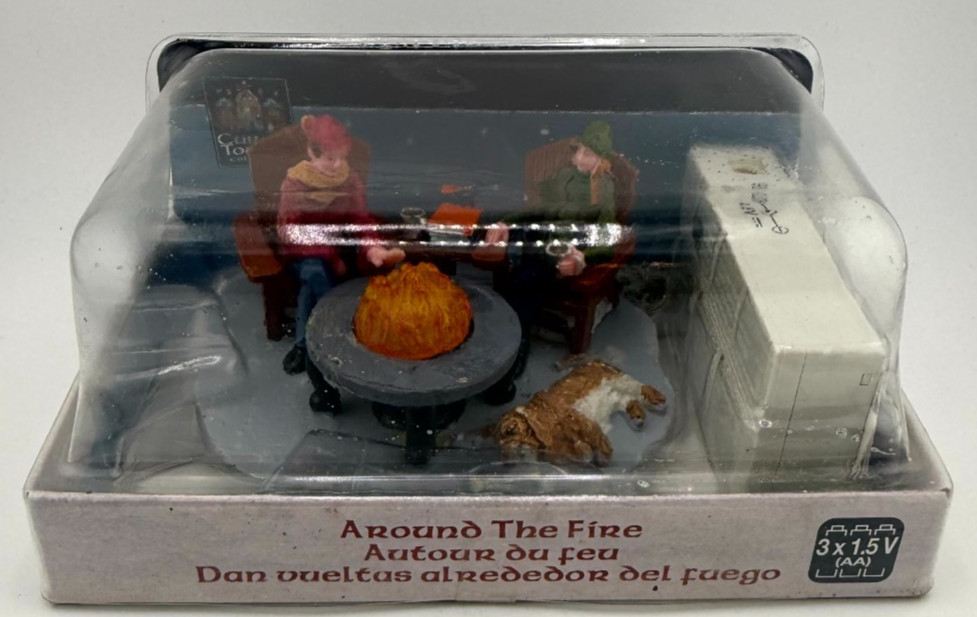 Carole Towne Around The Fire Animated Lighted Village Accent Lemax 04238 New