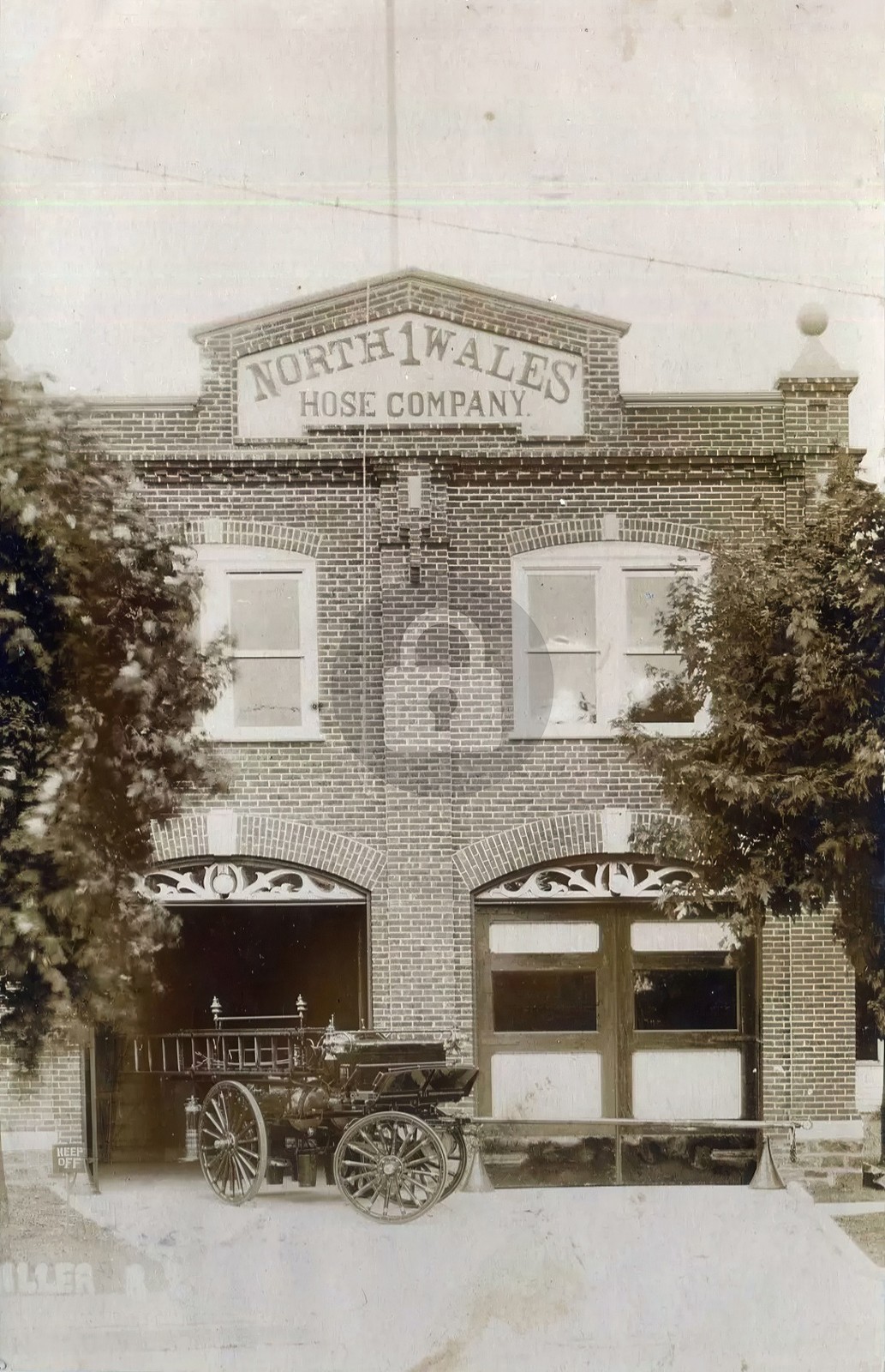 North Wales PA Hose Company Fire Station Engine RPPC Photo Postcard COPY