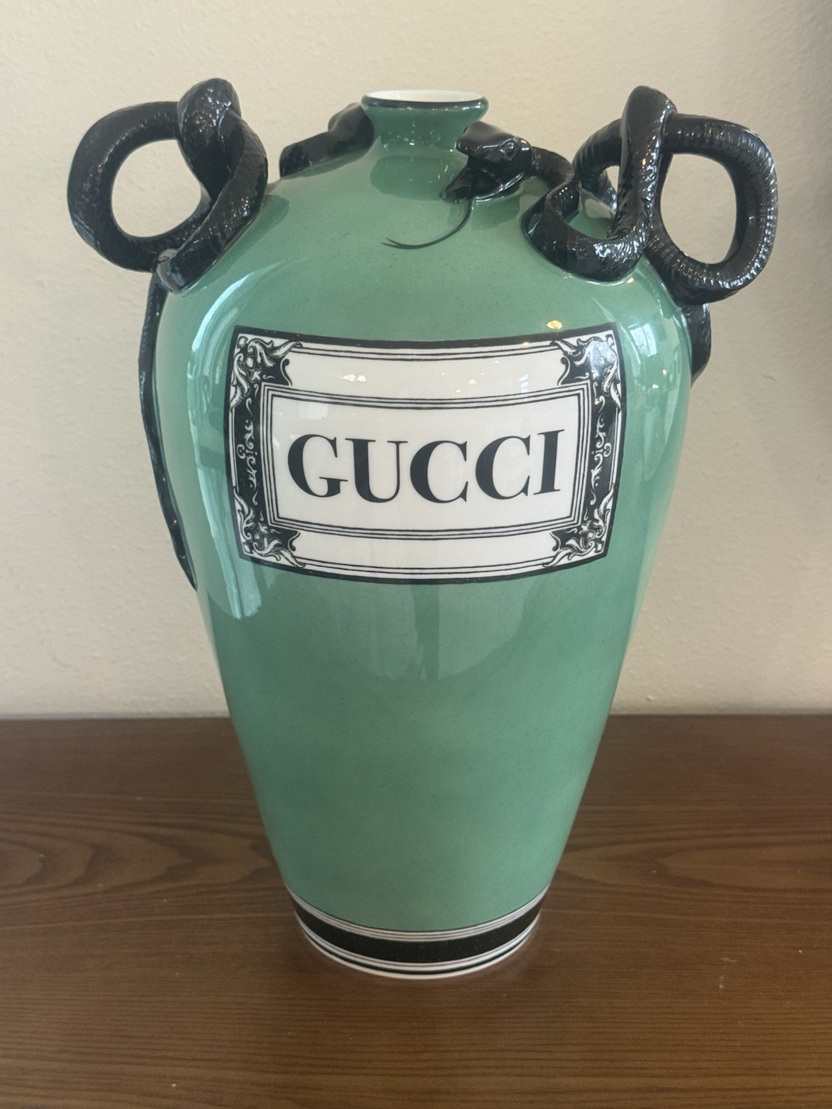 Gucci Richard Ginori Snake Vase Green Porcelain Gucci Décor Alessandro Michele
