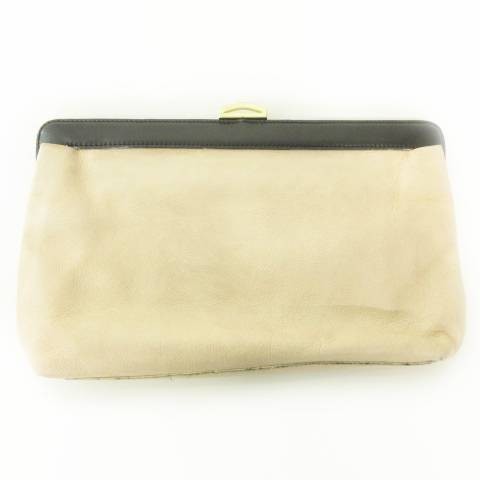 Botkier Leather Beige Clutch Bag Women’s Square Party Purse (Ages 14+)