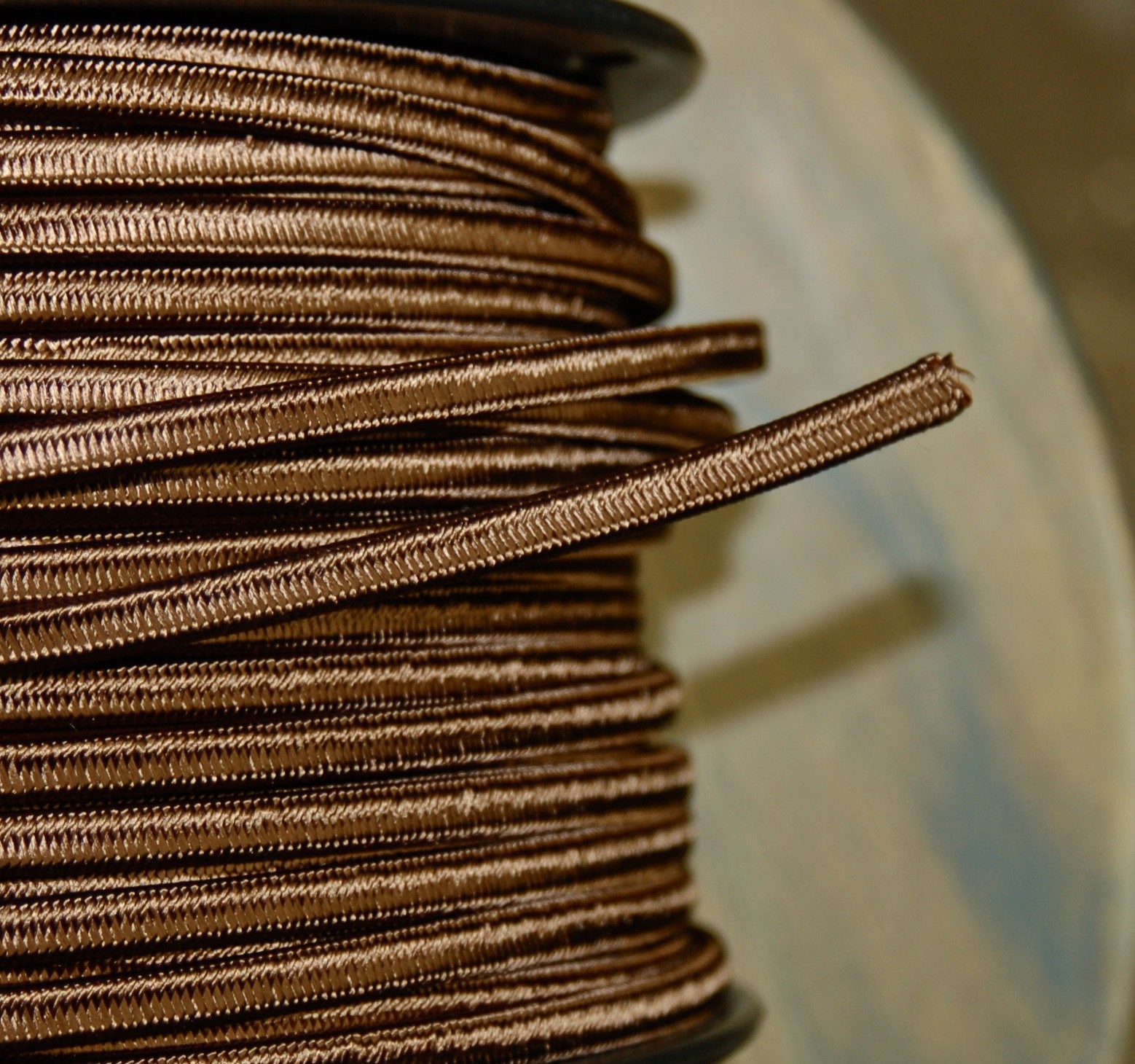 Brown 2-Wire Cloth Covered Cord 18ga Vintage Style Lamp Lights Antique Fan Rayon