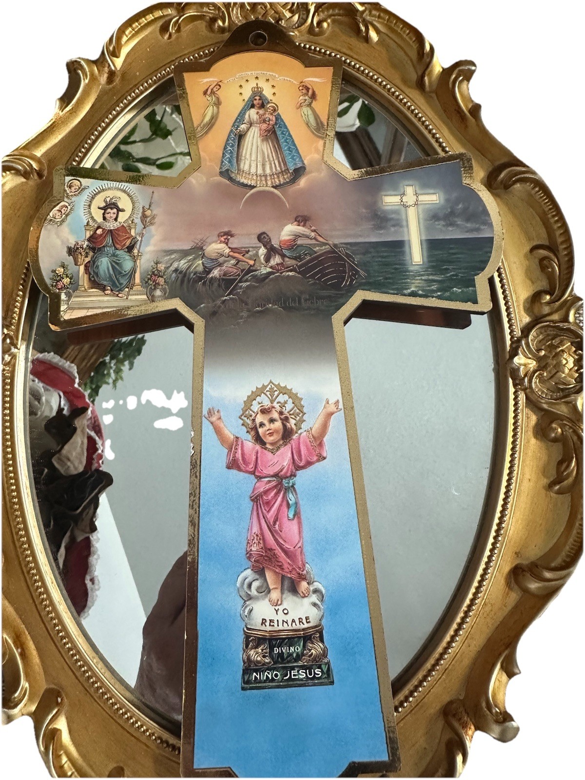 Virgin Caridad del Cobre Wooden Wall Cross 11”Religious Gift Our Lady of Charity