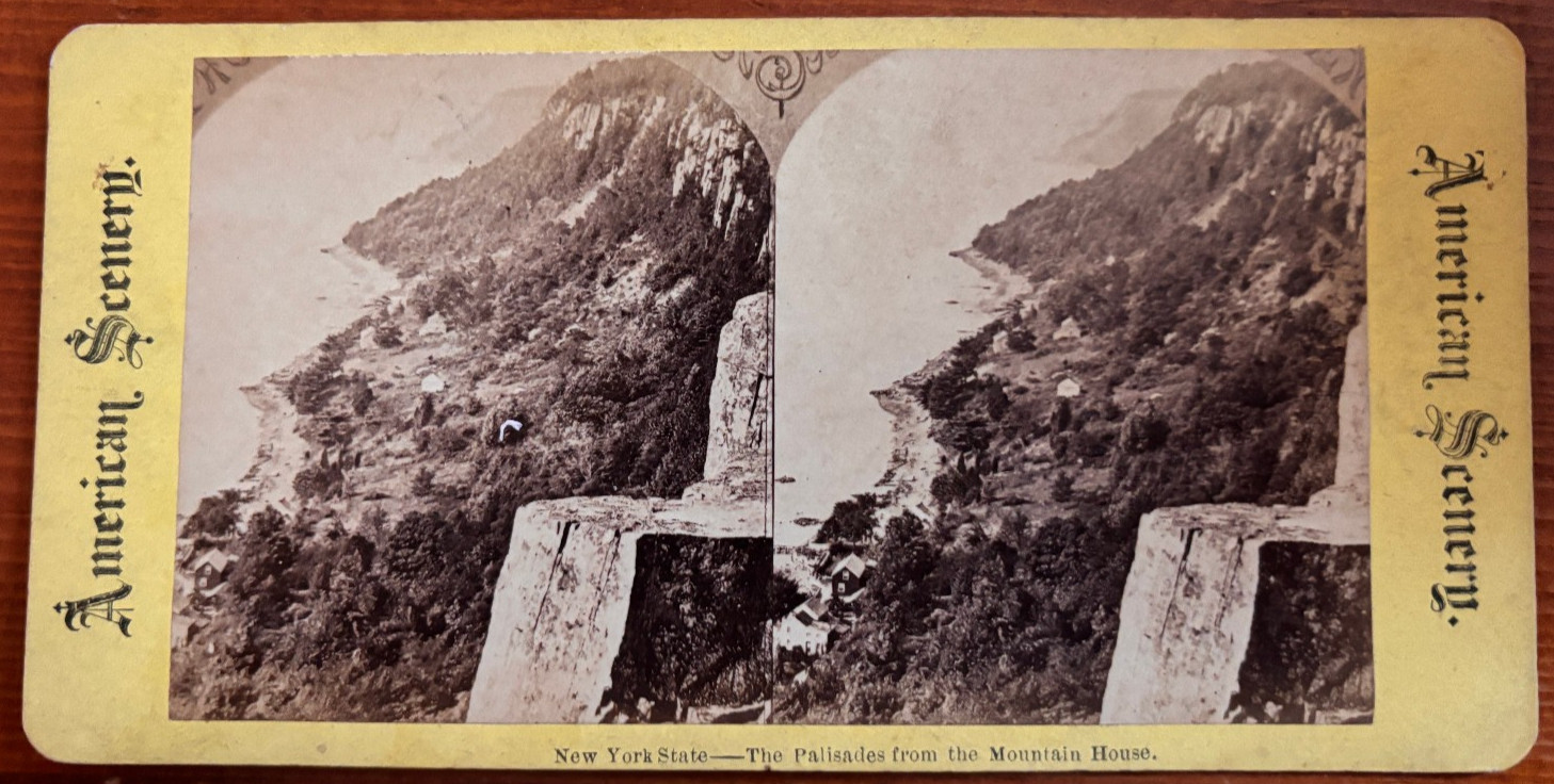 Amerian Scenery Palisades from Mountain House Stereoview