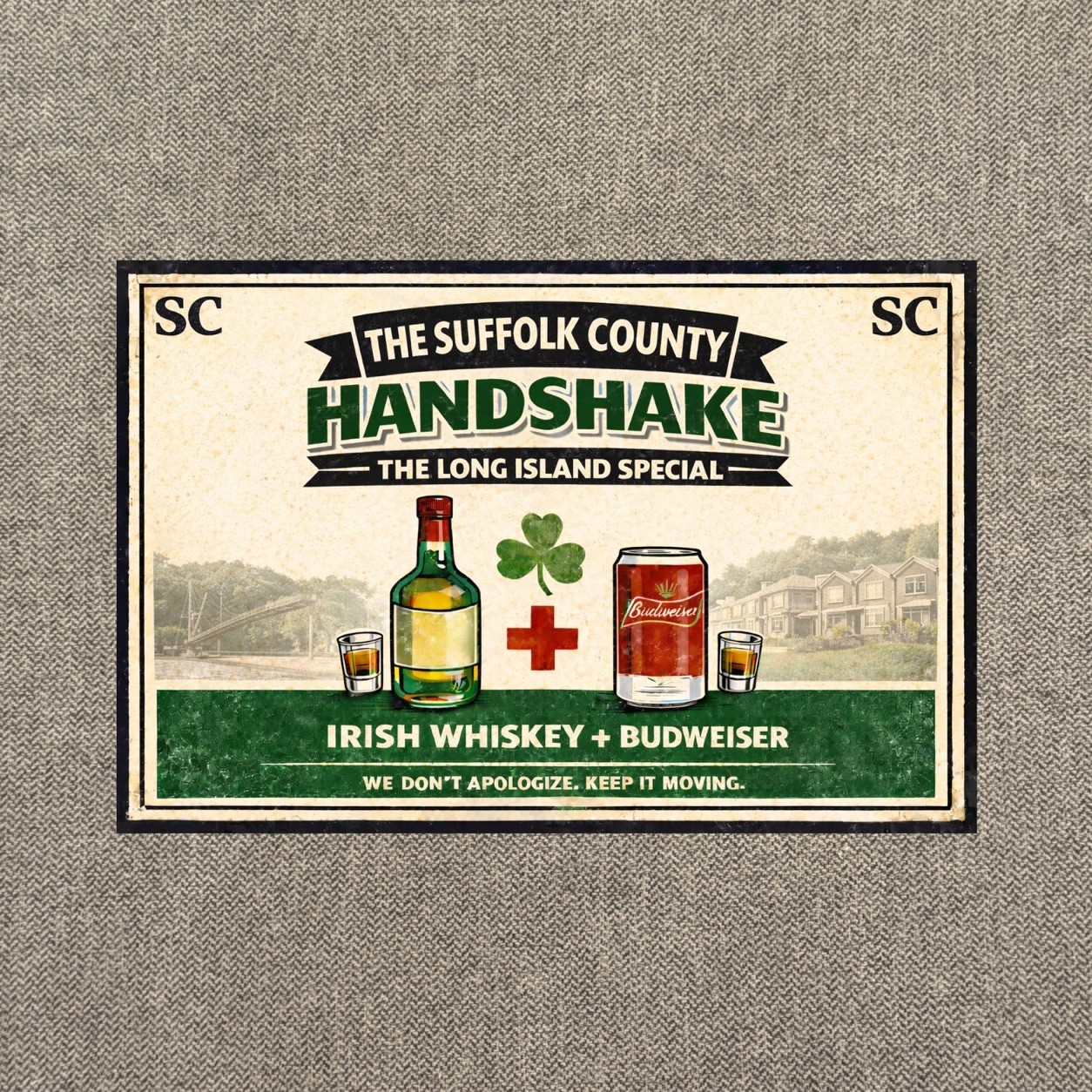 The Long Island Handshake Metal Sign 12” Bar Poster Bartender Suffolk County The Long Island Handshake Metal Sign 12” Bar Poster Bartender Suffolk County