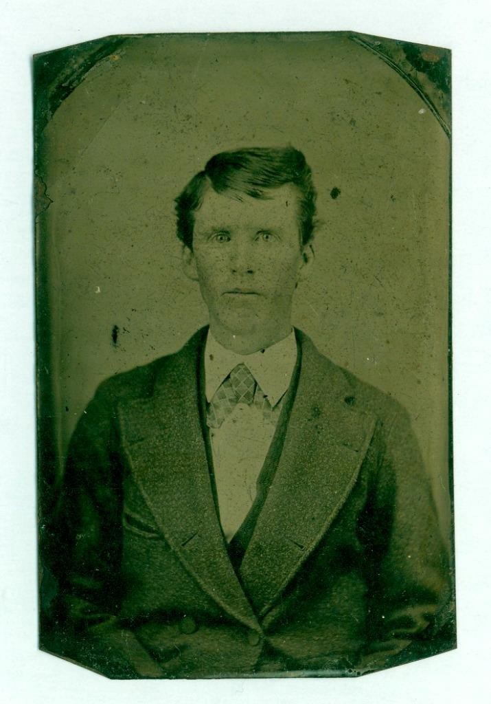 Antique, 170, 1870's Tintype Photo, Young Man in the studio, 2