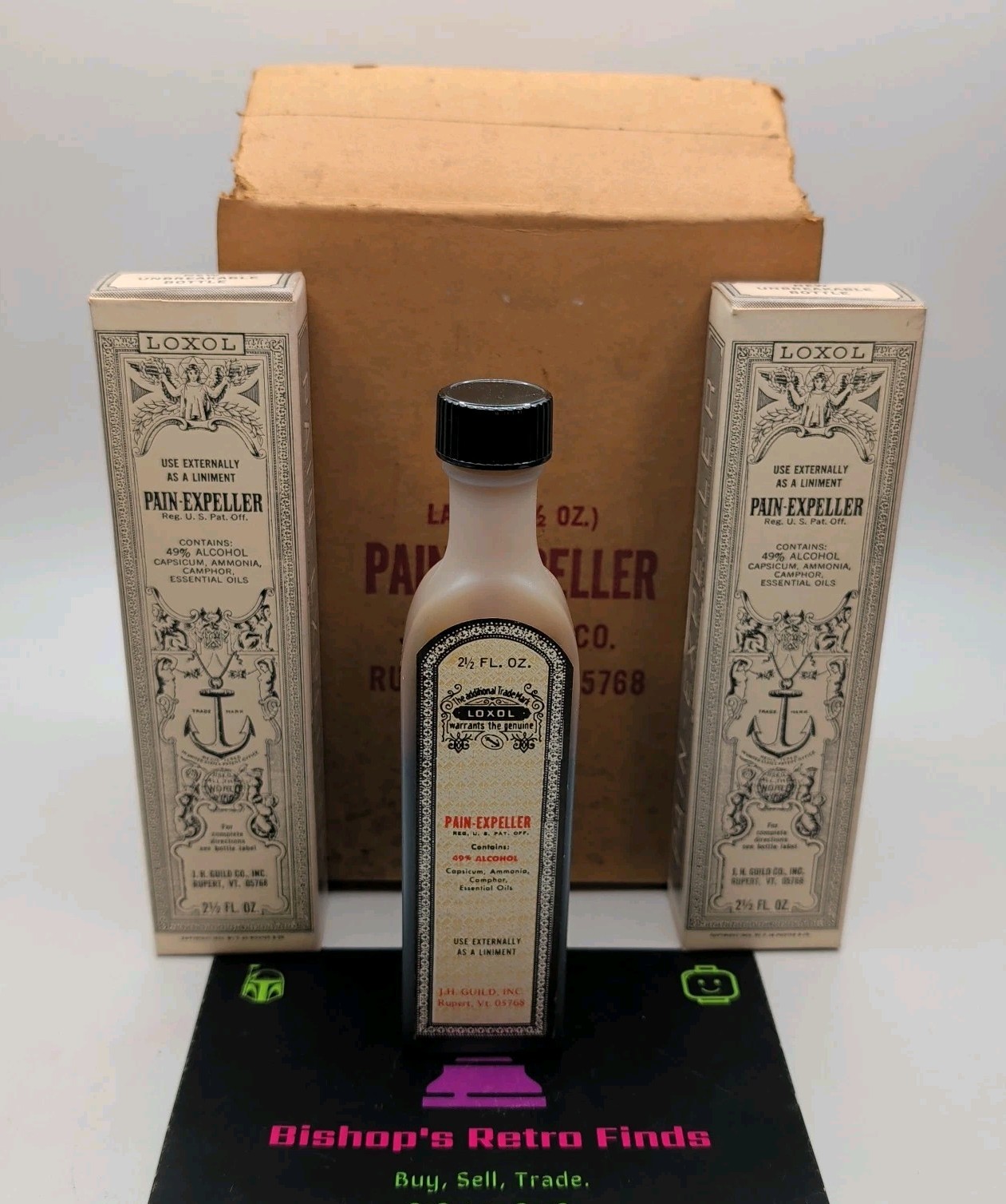 Vintage 1960s Loxol Pain Expeller Medicine Bottle Ruper, VT. New Vintage 1960s Loxol Pain Expeller Medicine Bottle Ruper, VT. New