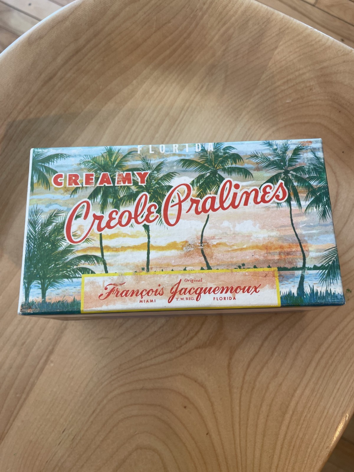 Rare Vintage Francois Jacquemoux Creamy Creole Pralines Box Miami Florida Rare Vintage Francois Jacquemoux Creamy Creole Pralines Box Miami Florida