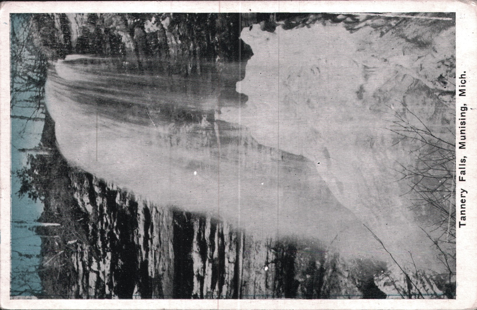 Tannery Falls Postcard - Scenic Landscape RPPC - Munising, Mich. 1910