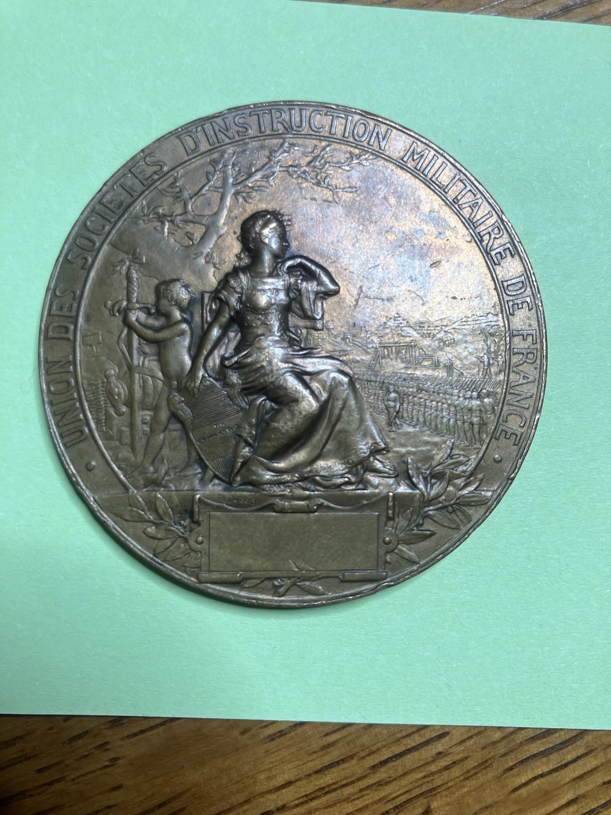 Art Nouveau Marseillaise french military instruction rare medal by Henri Dubois