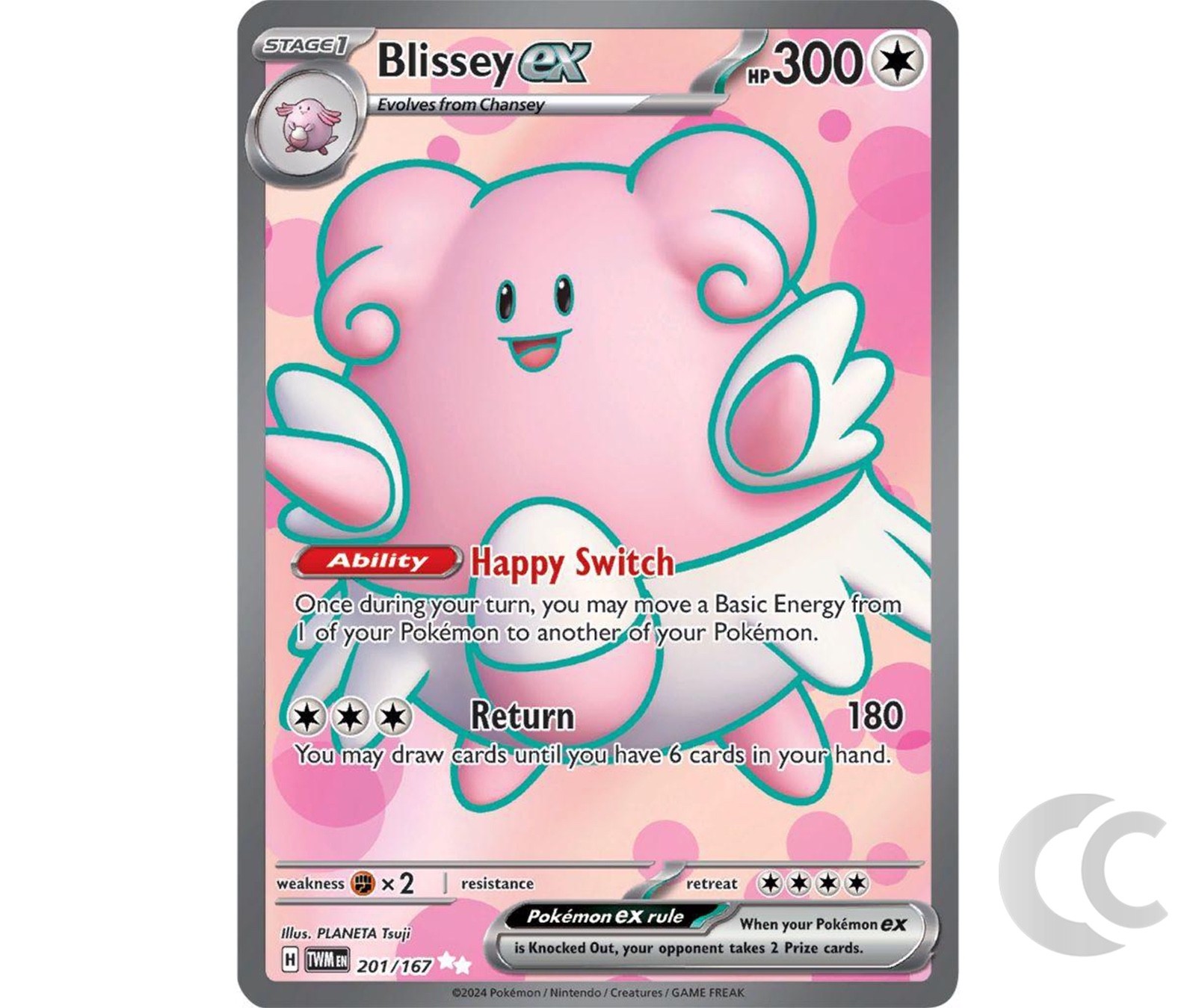 Blissey EX 201/167 Twilight Masquerade Ultra Rare Pokemon TCG English NM Blissey EX 201/167 Twilight Masquerade Ultra Rare Pokemon TCG English NM