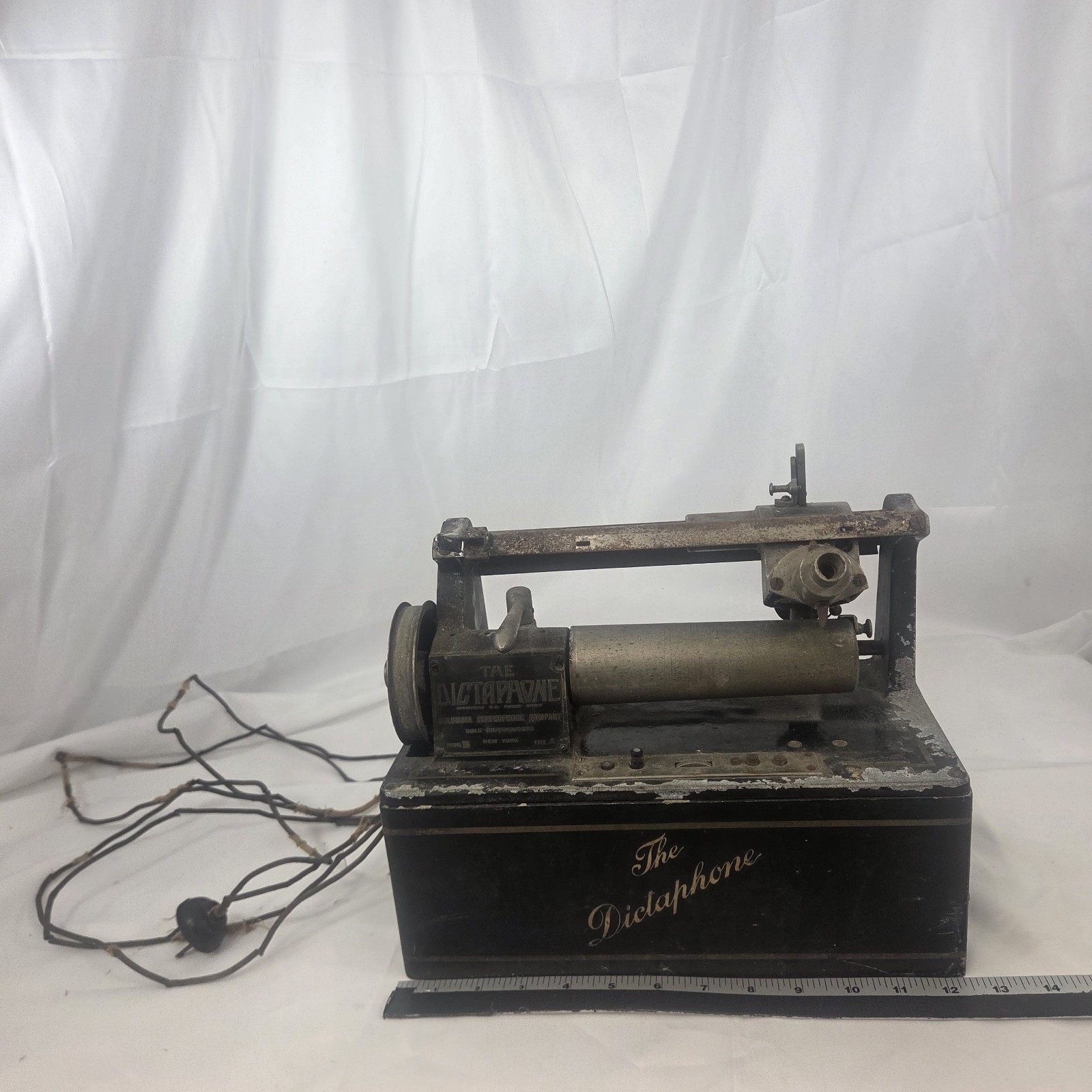 Antique Columbia Dictaphone Model 7 Type A Wax Cylinder Recorder Machine Decor
