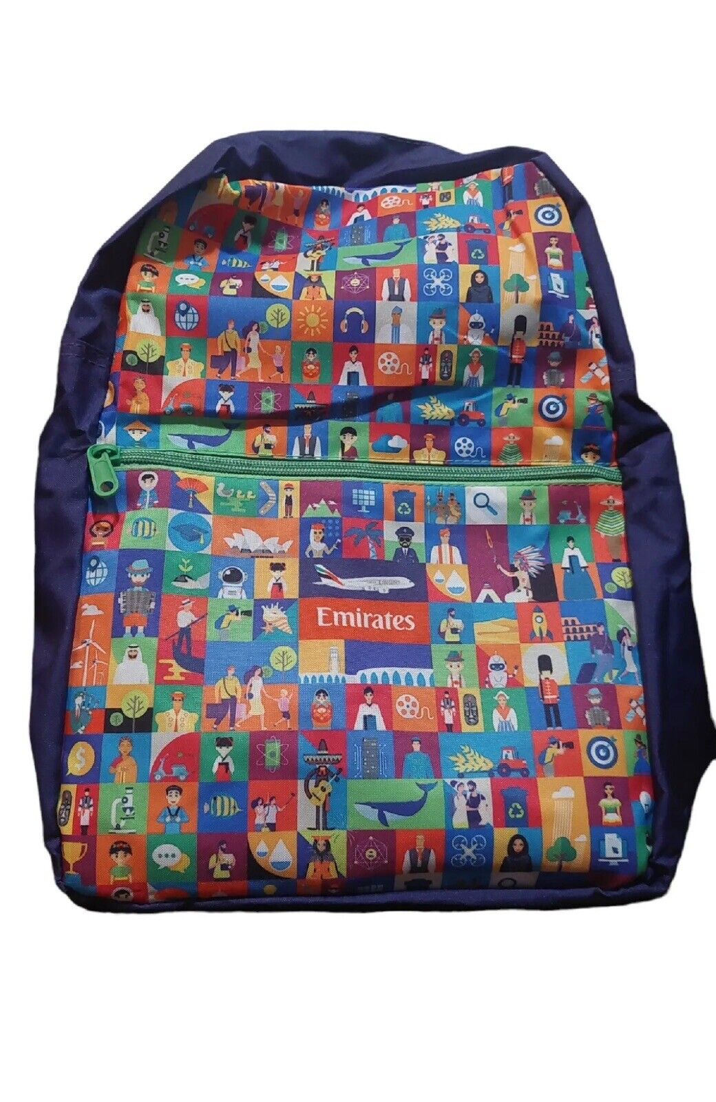 Emirates Airlines Packable Convertible Backpack & Travel Pouch Colorful 