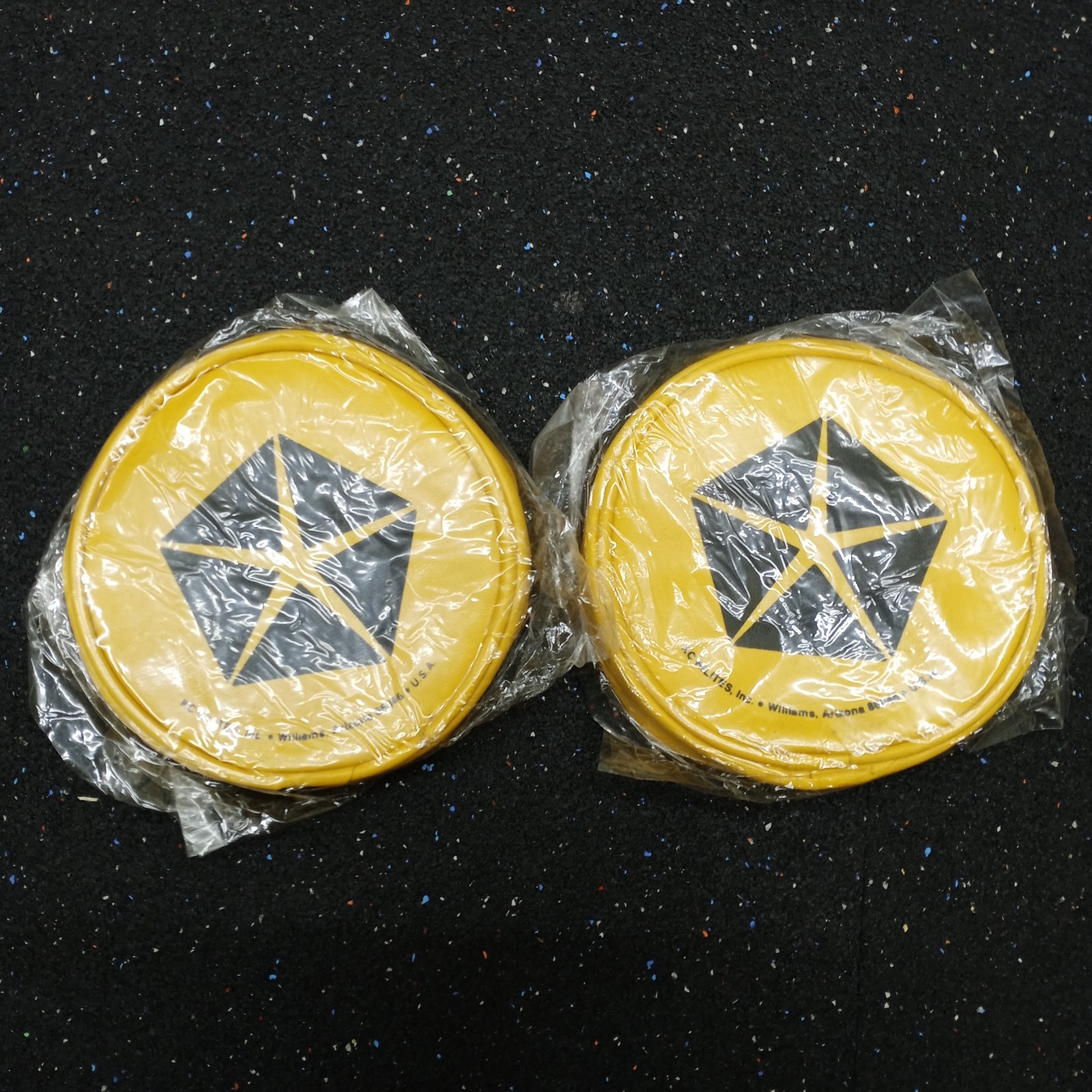 KC Hilites Vintage Chrysler Light Covers Yellow Round 5\'\' NEW OLD STOCK Set of 2