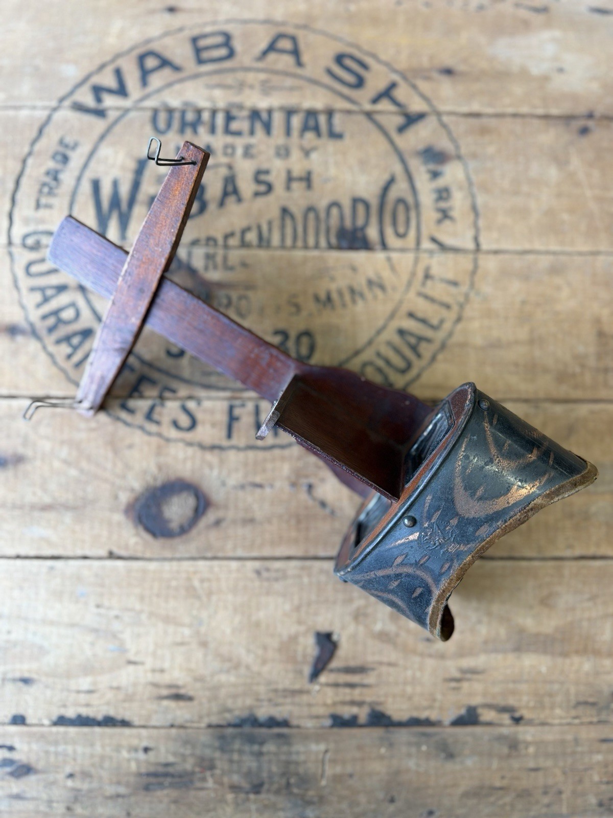 Antique HC White Expedition 1900 Stereoscope Viewer Flashed Copper Japanned