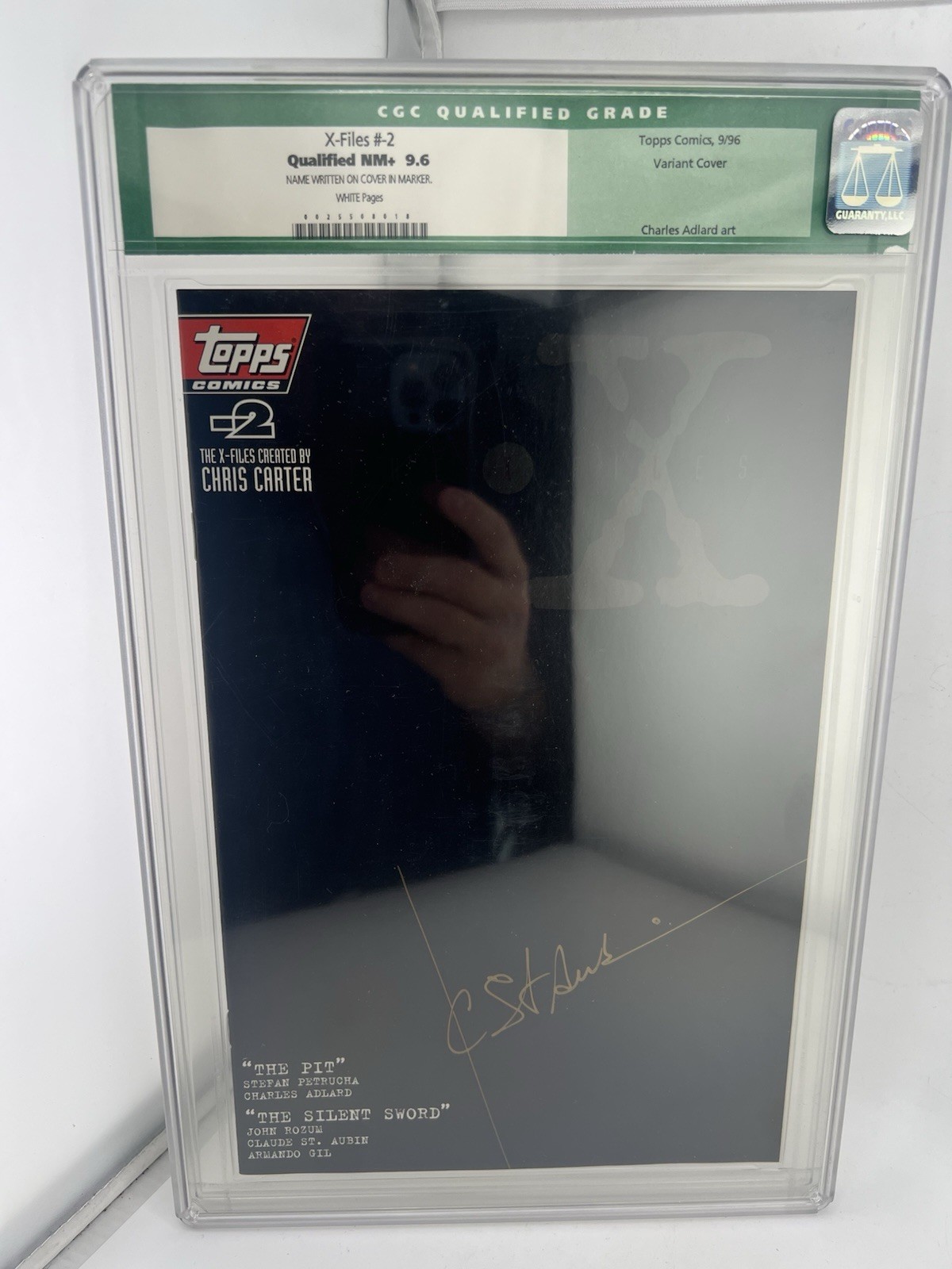 X-Files #-2 CGC 9.6 White Pages Claude St. Aubin Signature Topps Comics 1996