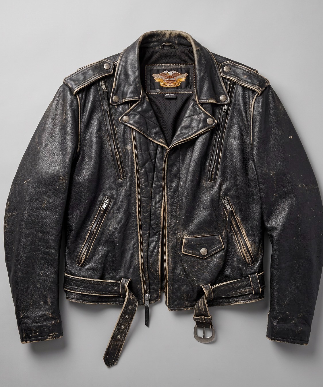 Harley Davidson Mens Size Large Distressed Vintage Motorcycle Jacket