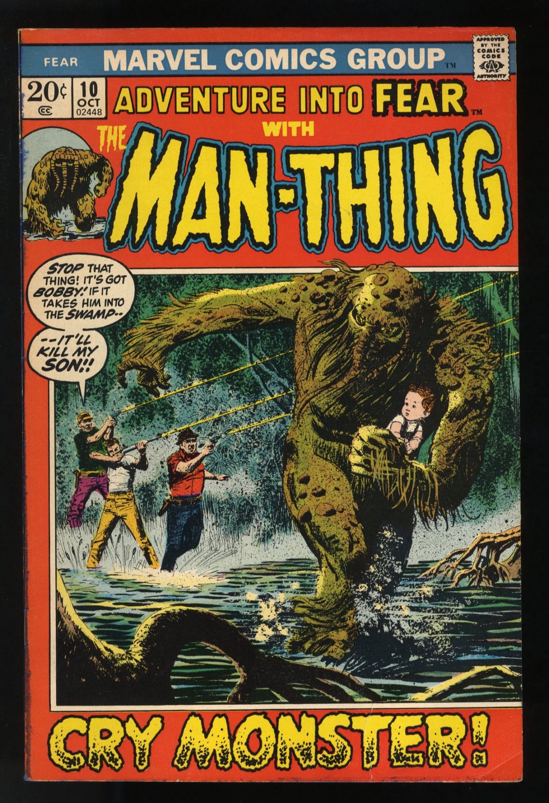 Fear #10 FN 6.0 1st Appearance Man-Thing in Title and Origin Retold Marvel 1972