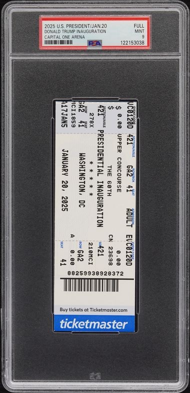 Trump Inauguration 2025 Capital One Arena Full Ticket PSA 9 #122153038