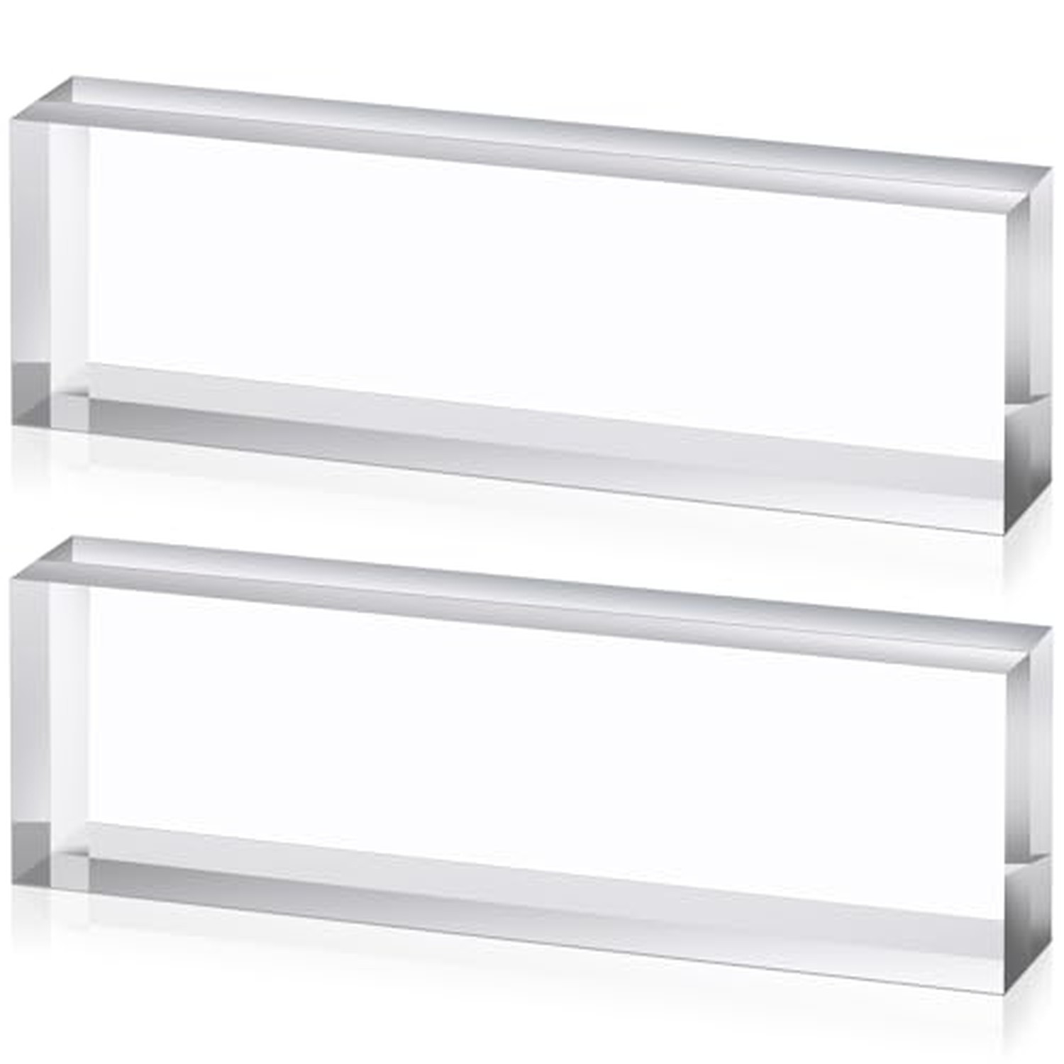 Yousoontic 2 Pcs Clear Acrylic Block Cube for Display, 2.5 x 8 x 1.125 Inch