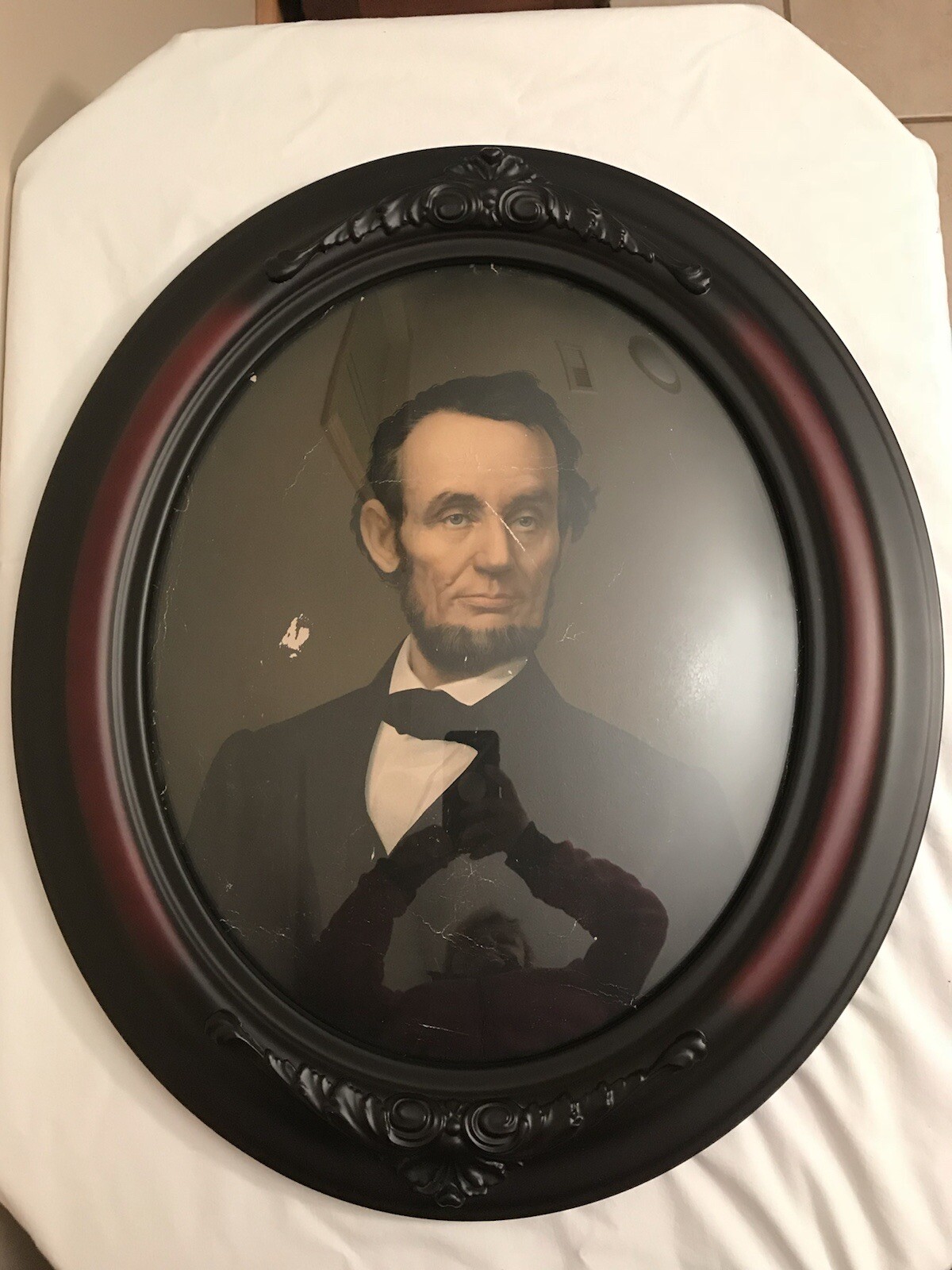 Abraham Lincoln Portrait Warranted Oil Colors Original print Untouched