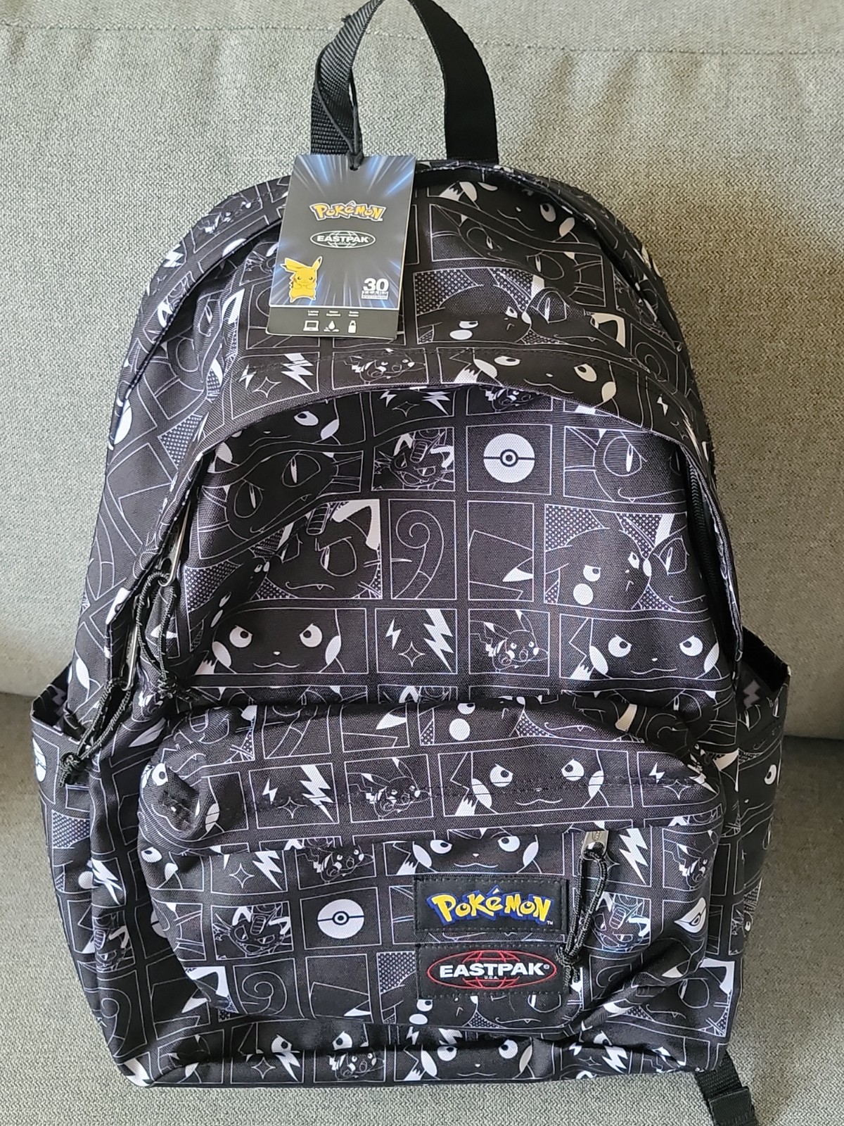 RARE Pokemon Center Eastpak Laptop Pad DayPak Backpack Exclusive Black/White XL RARE Pokemon Center Eastpak Laptop Pad DayPak Backpack Exclusive Black/White XL