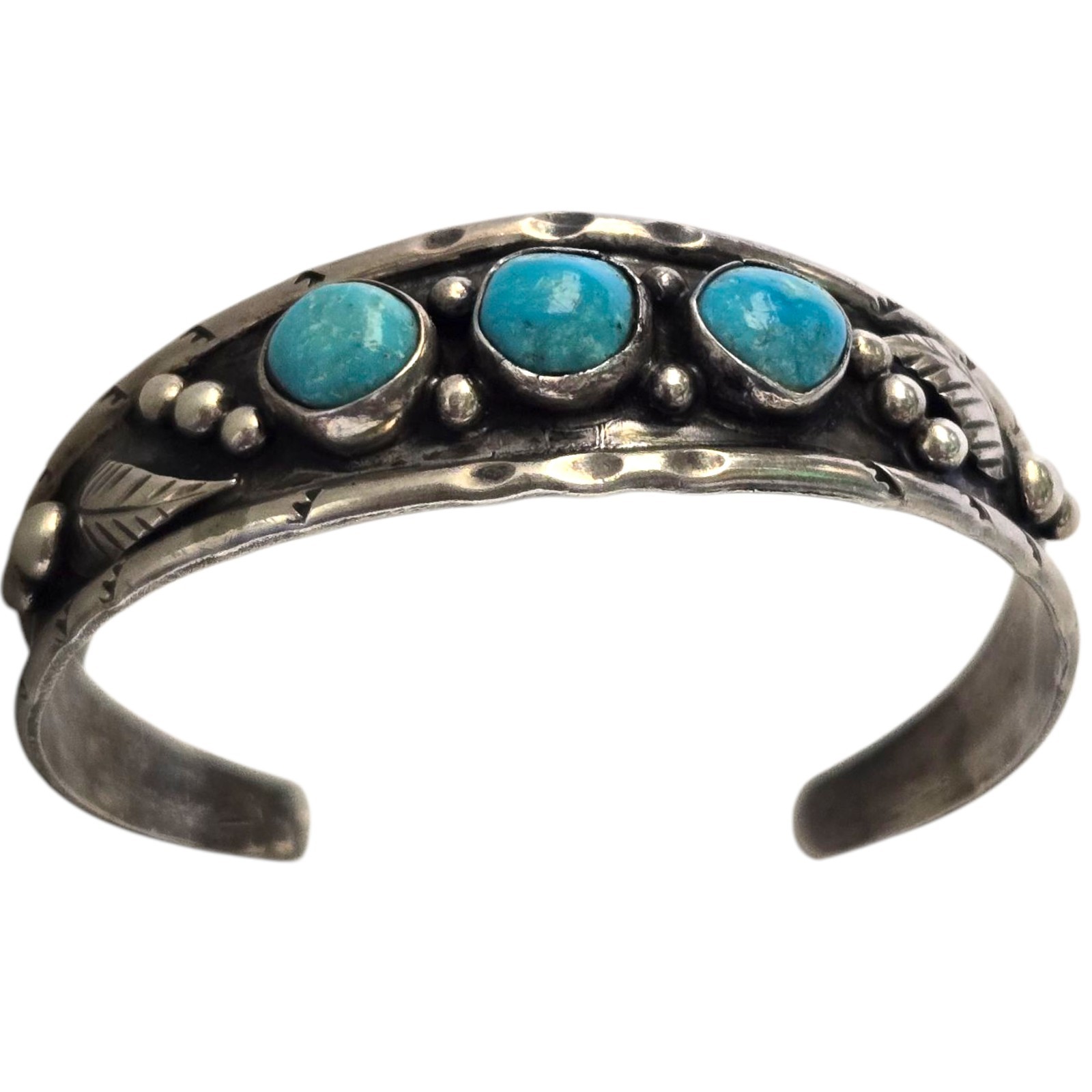 Artistic Kenneth Jones Navajo Blue Gem Nevada Turquoise SterlingSilver Bracelet 