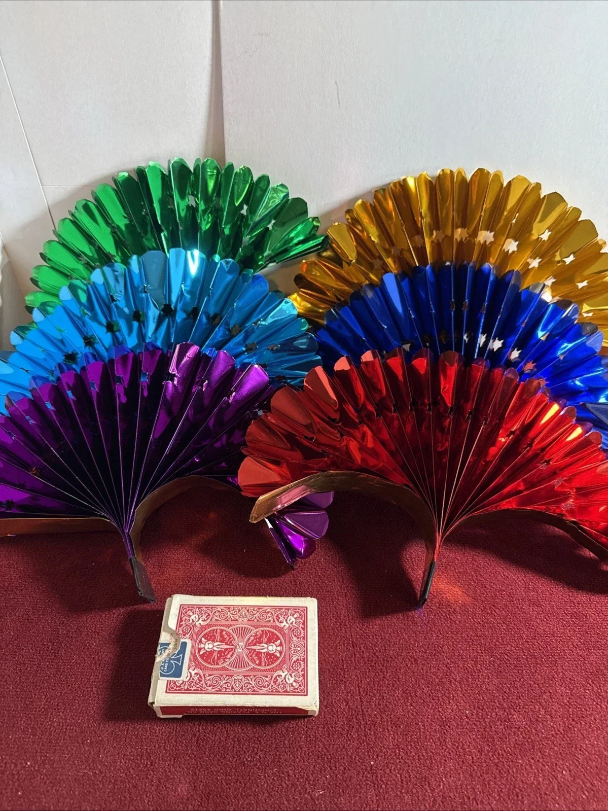 Mylar Spring Fans-set of 6- Production Fans-appearing Magic Trick- EZ To Do- Fun