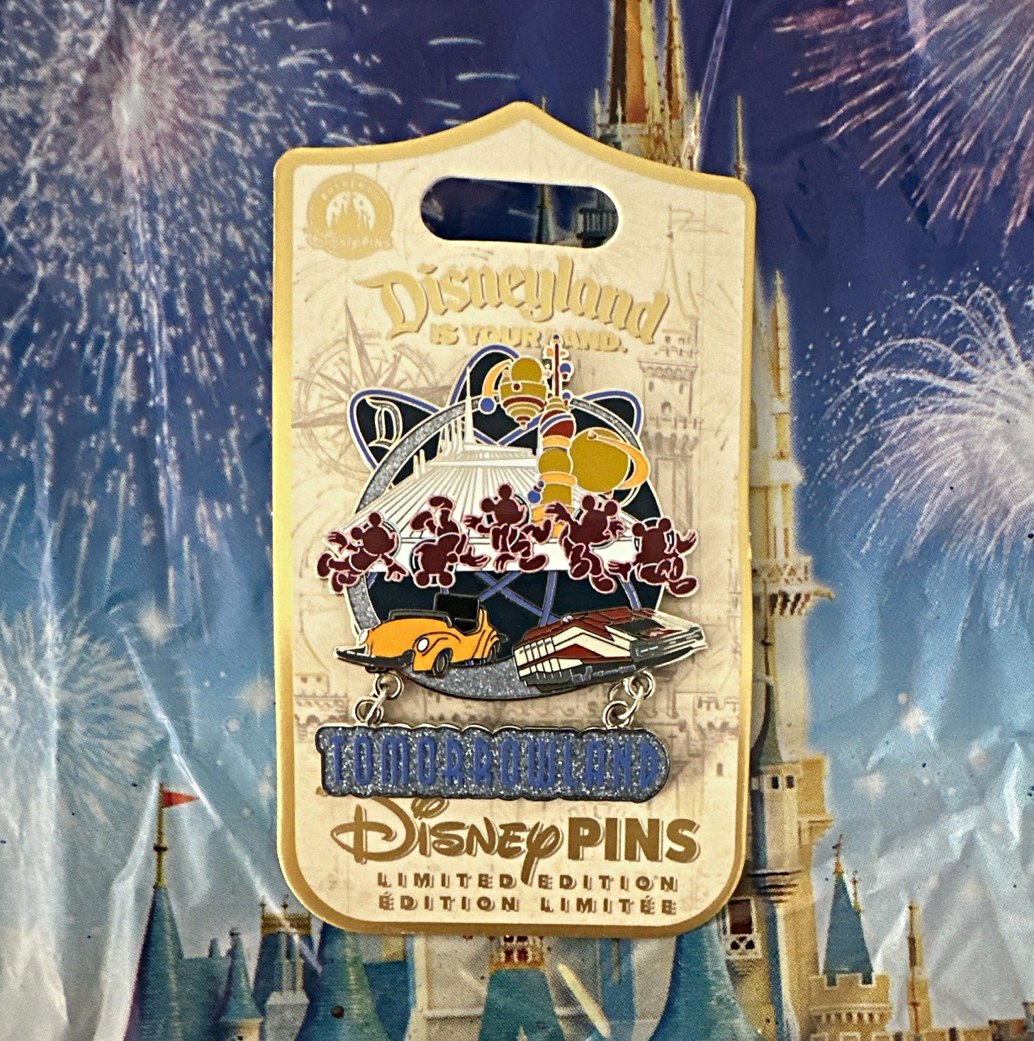 Disney Parks 2026 Tomorrowland Disneyland is Your Land Mickey Mouse Dangle Pin