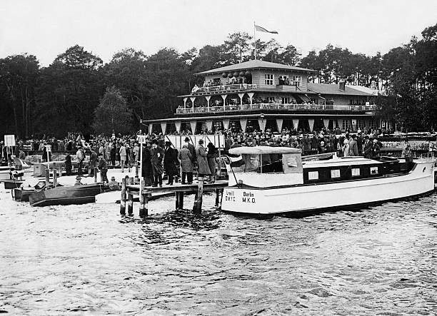 The Potsdam Regatta House during a race1929 Historic Old Photo