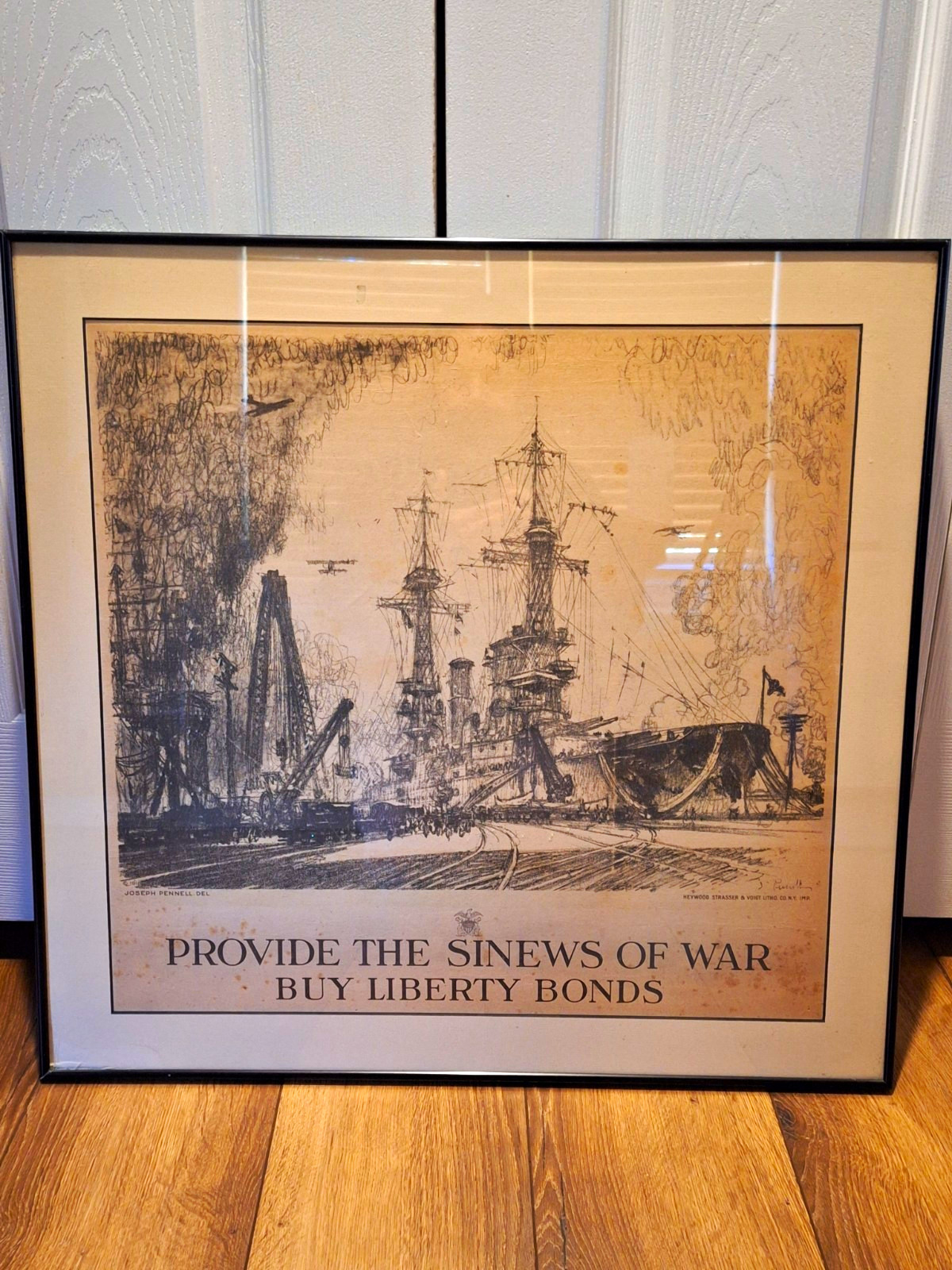 WWI Original USA Liberty Bonds Poster “Provide the Sinews of War” Joseph Pennell