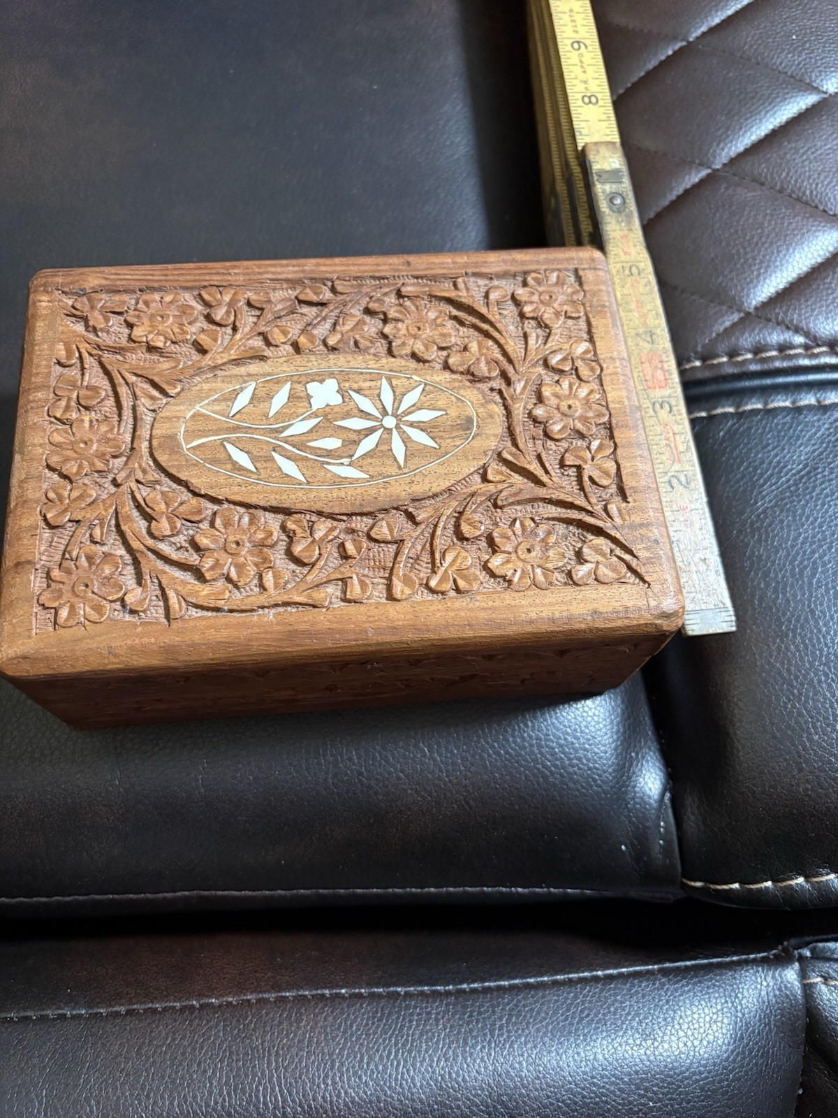 vintage wooden trinket box