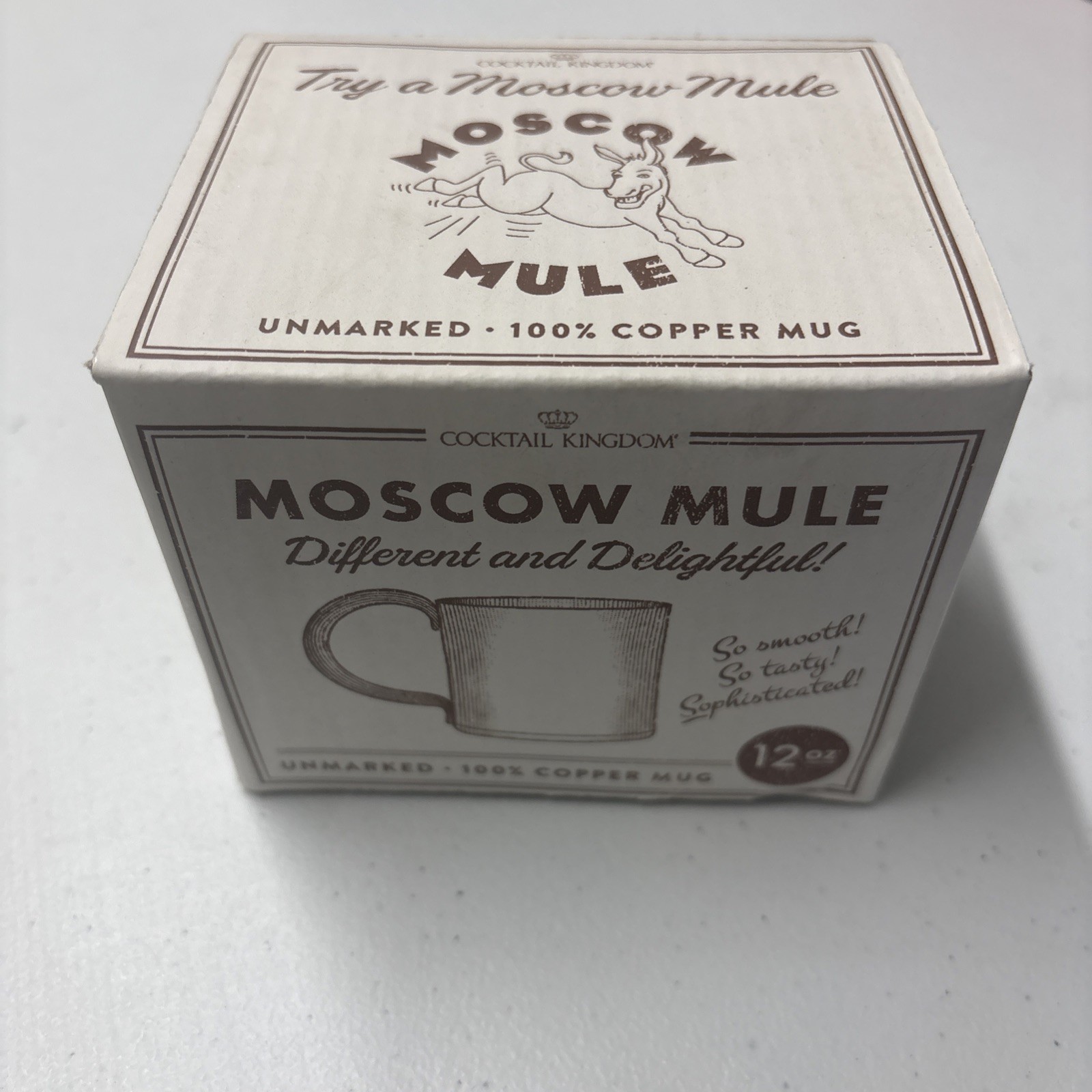 Cocktail Kingdom Moscow Mule Style Mug 12oz 100% Solid Copper 