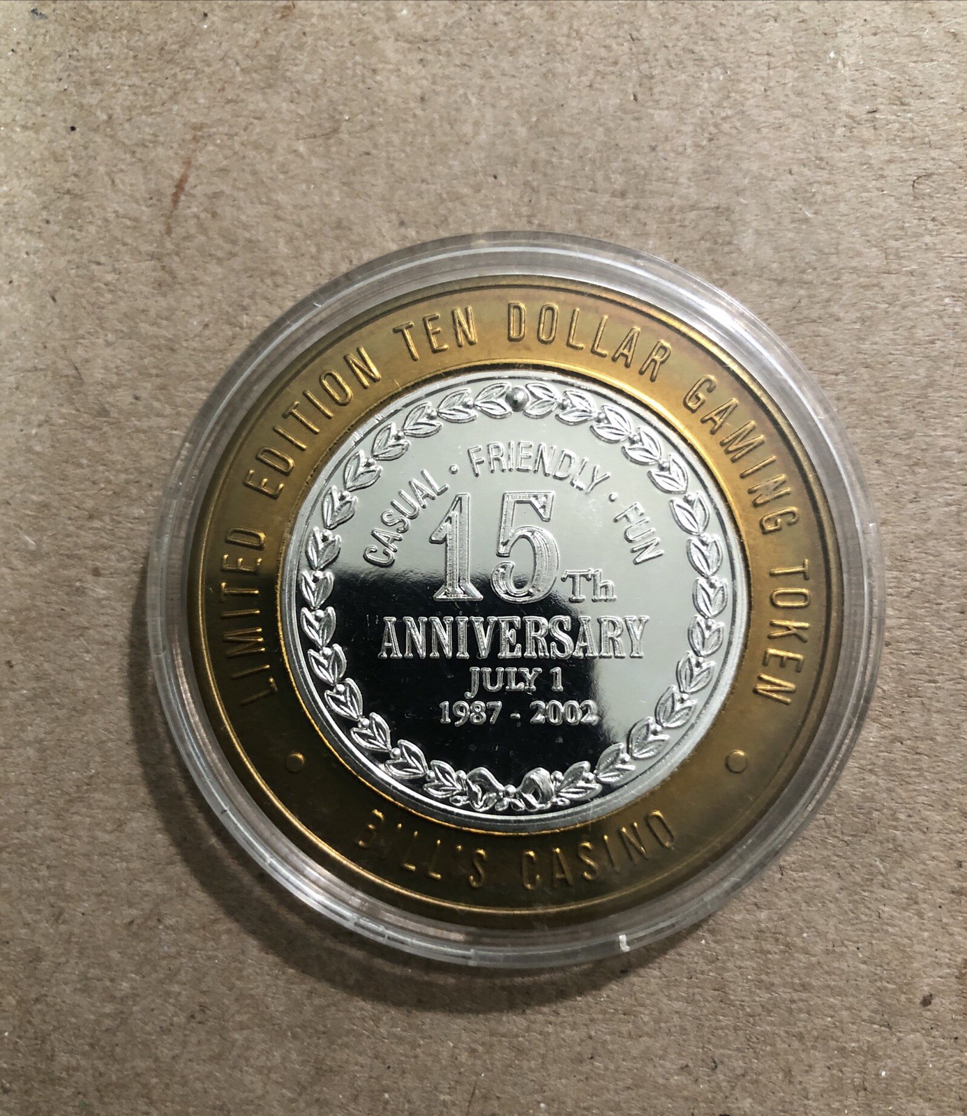 Special LIMITED EDITION TEN DOLLAR GAMING TOKEN 0.999 SILVER by Bill’s Casino