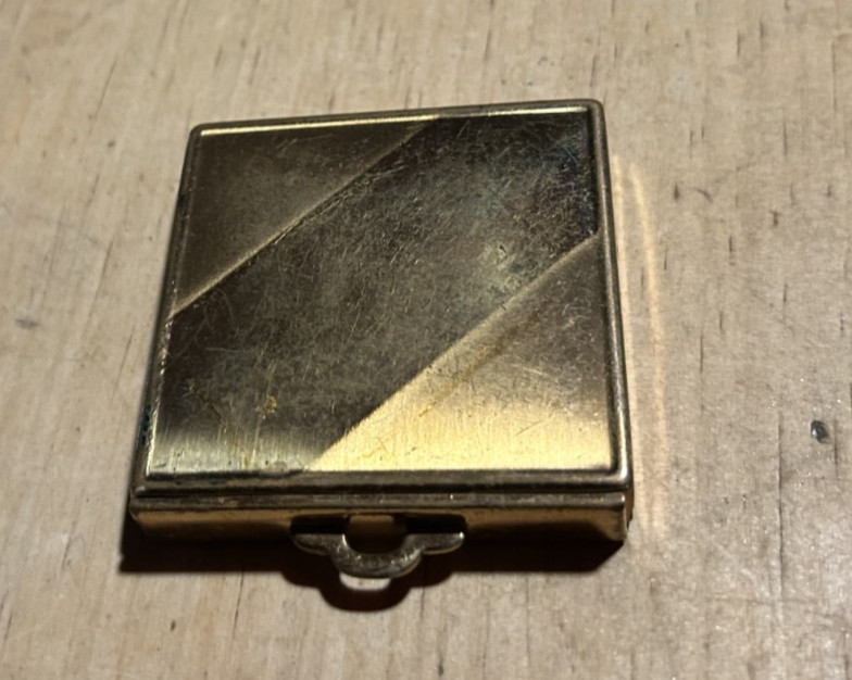 Powder Makeup Compact Vtg Kotler & Kopit Gold Tone Satin Polished 1930\'s