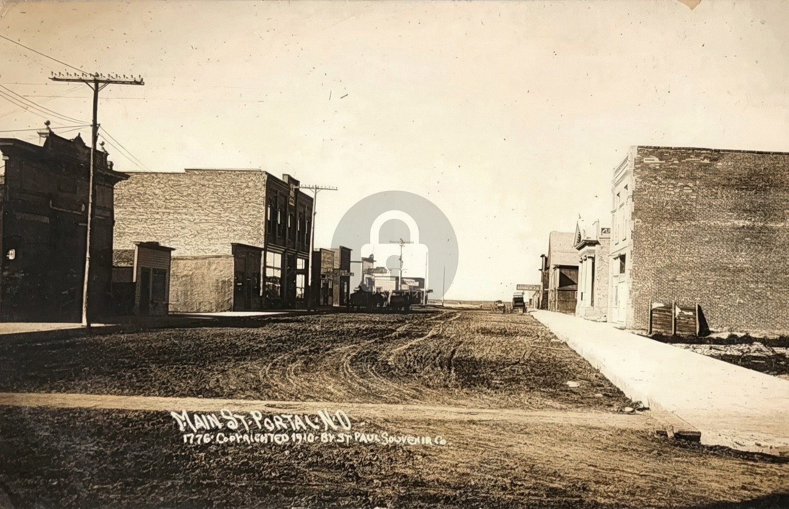 c1910 Main Street In Portal ND North Dakota RPPC Photo Postcard COPY